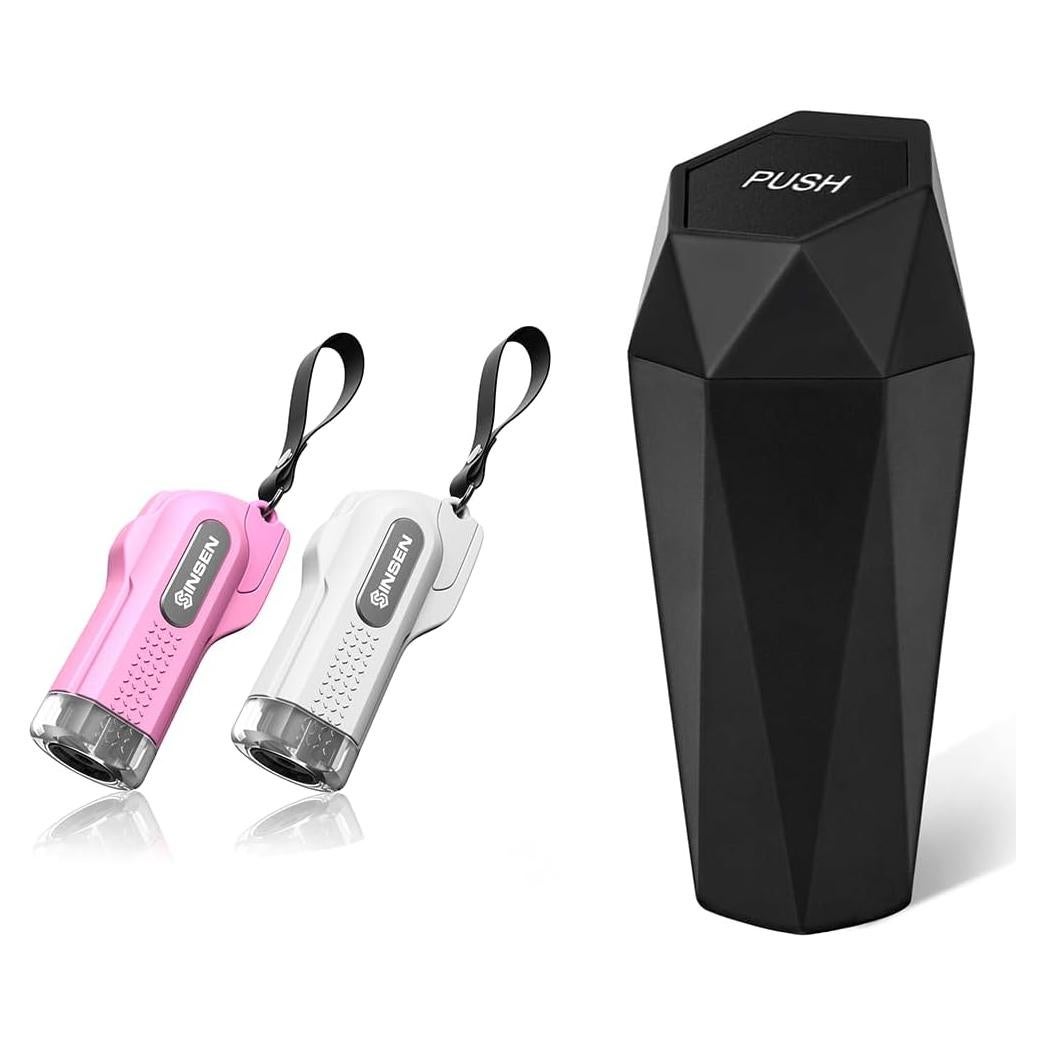 Martillo de Seguridad SINSEN y Mini Bote de Basura para Auto