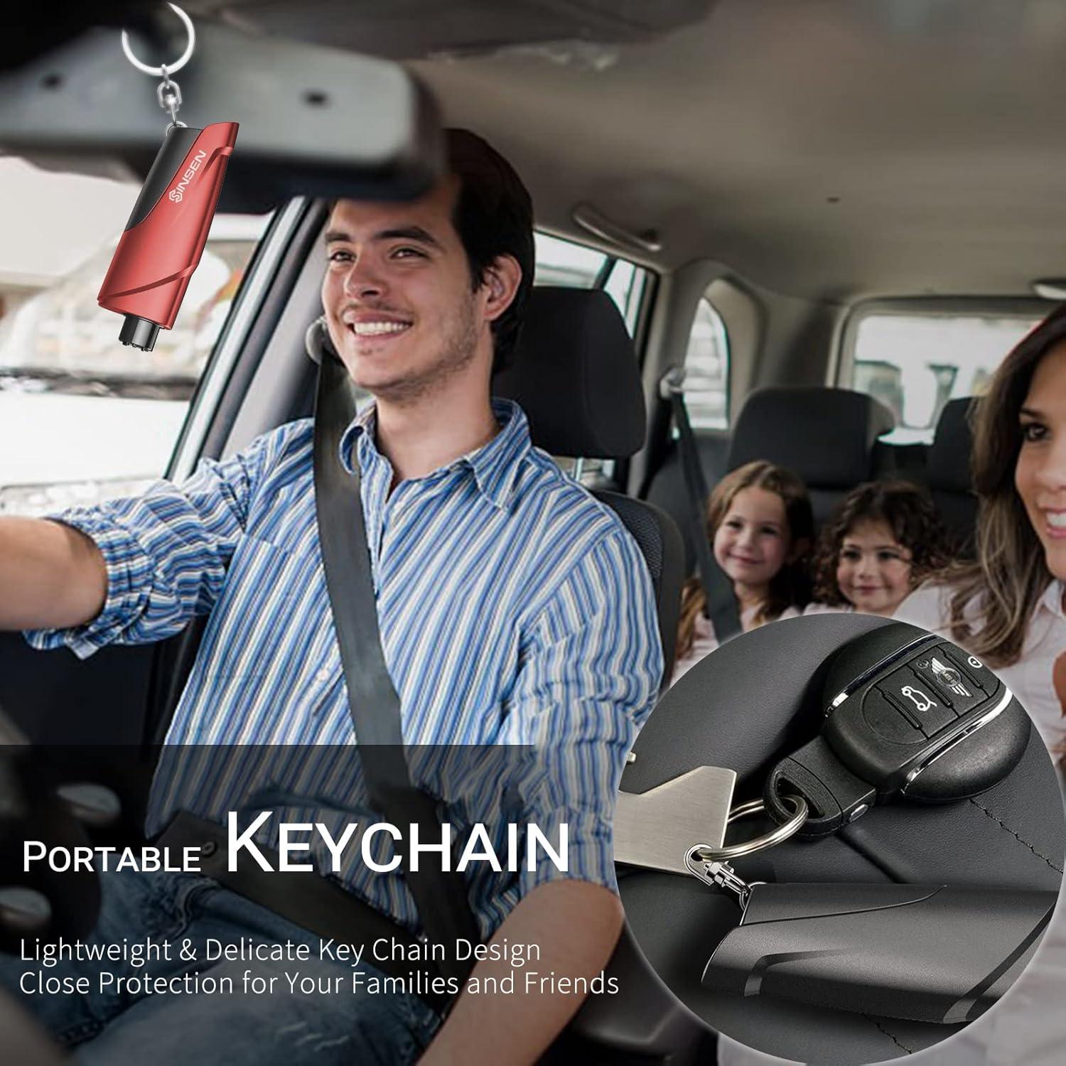 SINSEN Window Breaker Seatbelt Cutter, Aluminum Safety Hammer to Break Glass