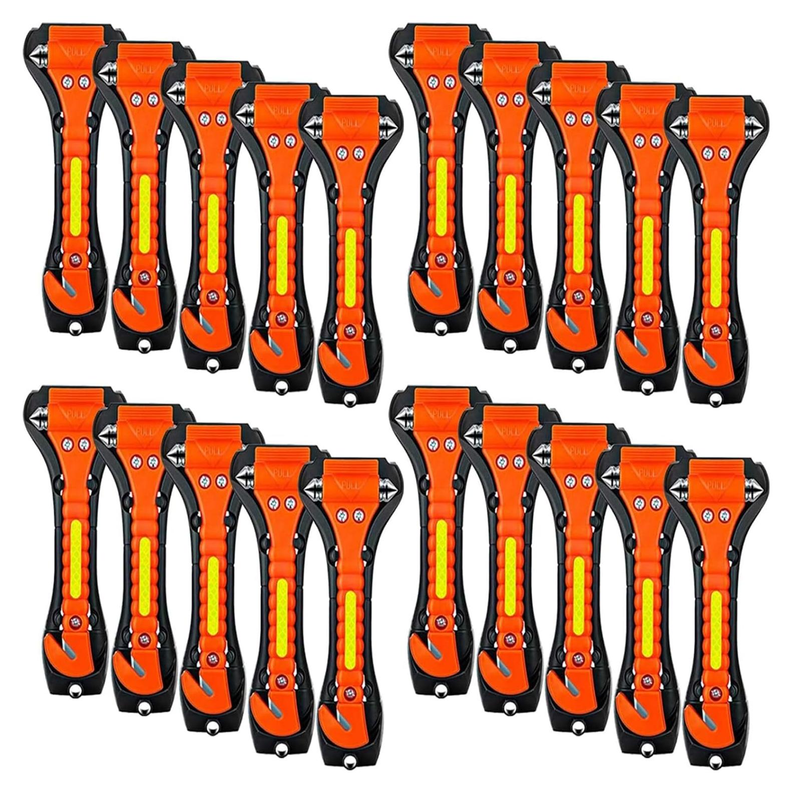 Paquete de 20 Martillos de Seguridad para Automóvil 2 en 1