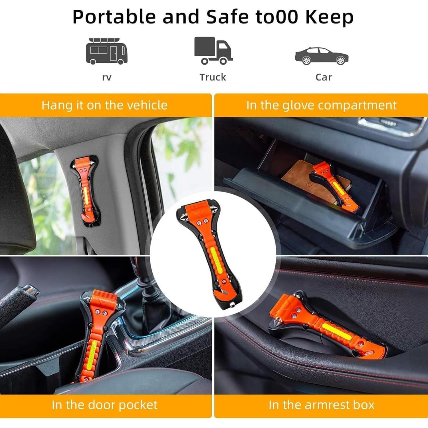 Paquete de 20 Martillos de Seguridad para Automóvil 2 en 1