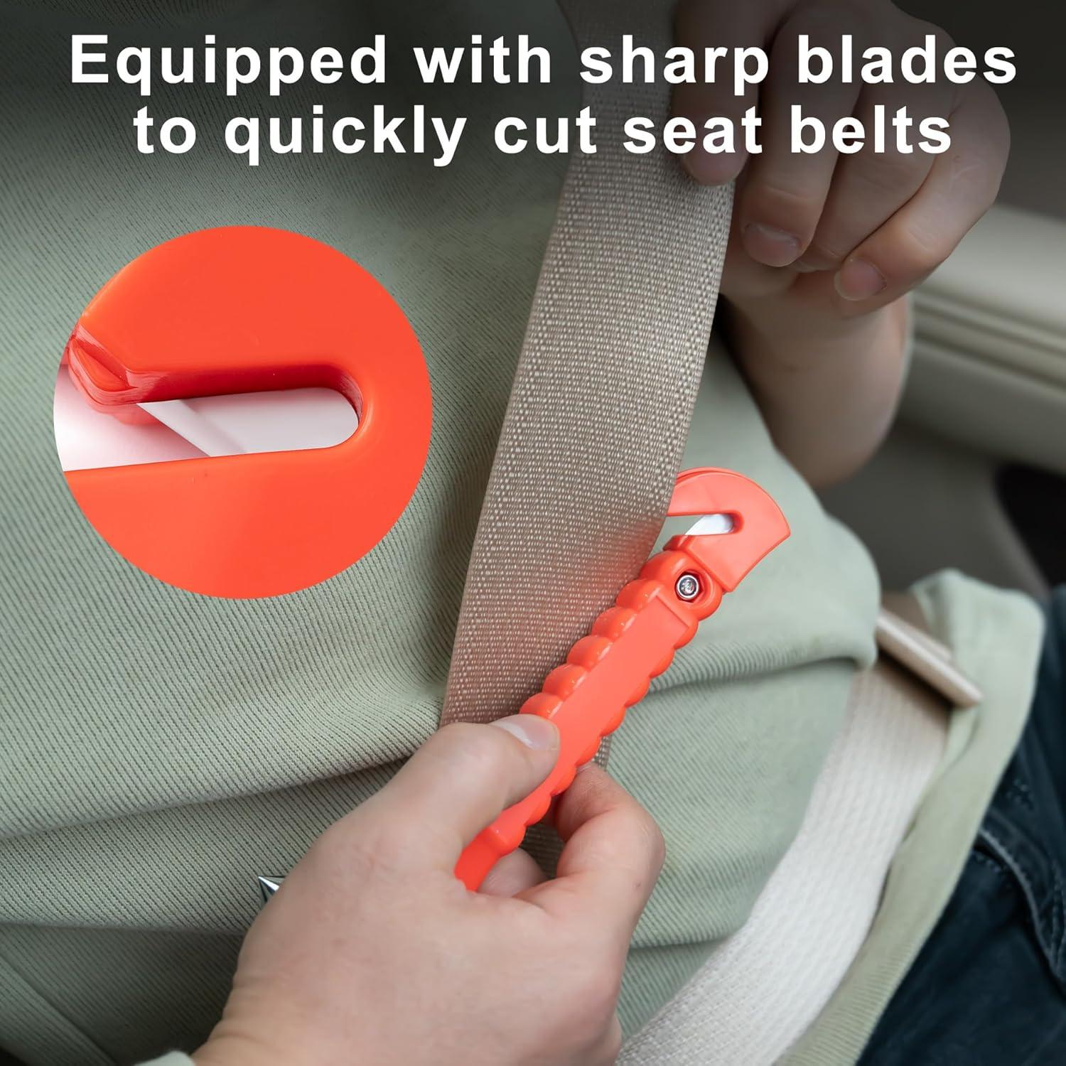 Martillo de Seguridad para Automóvil Husfunov 2-en-1 Naranja