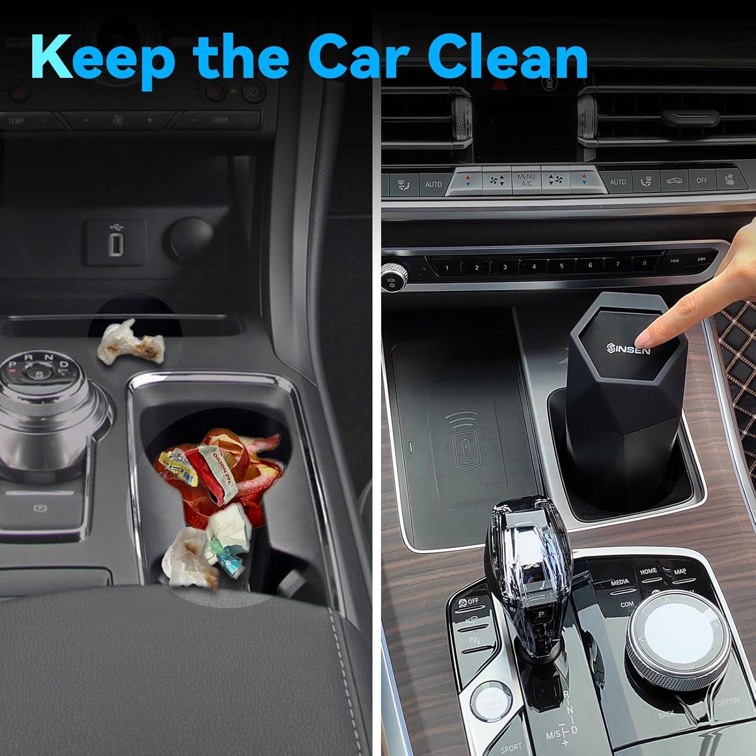 SINSEN Car Window Breaker Seabelt Cutter and Car Trash Can with Lid, Truck Garbage Bin and Interior Organizer Accessories Must Haves