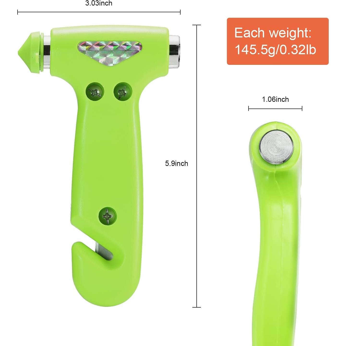 Martillo de Seguridad 6 en 1 THINKWORK Verde Fluorescente