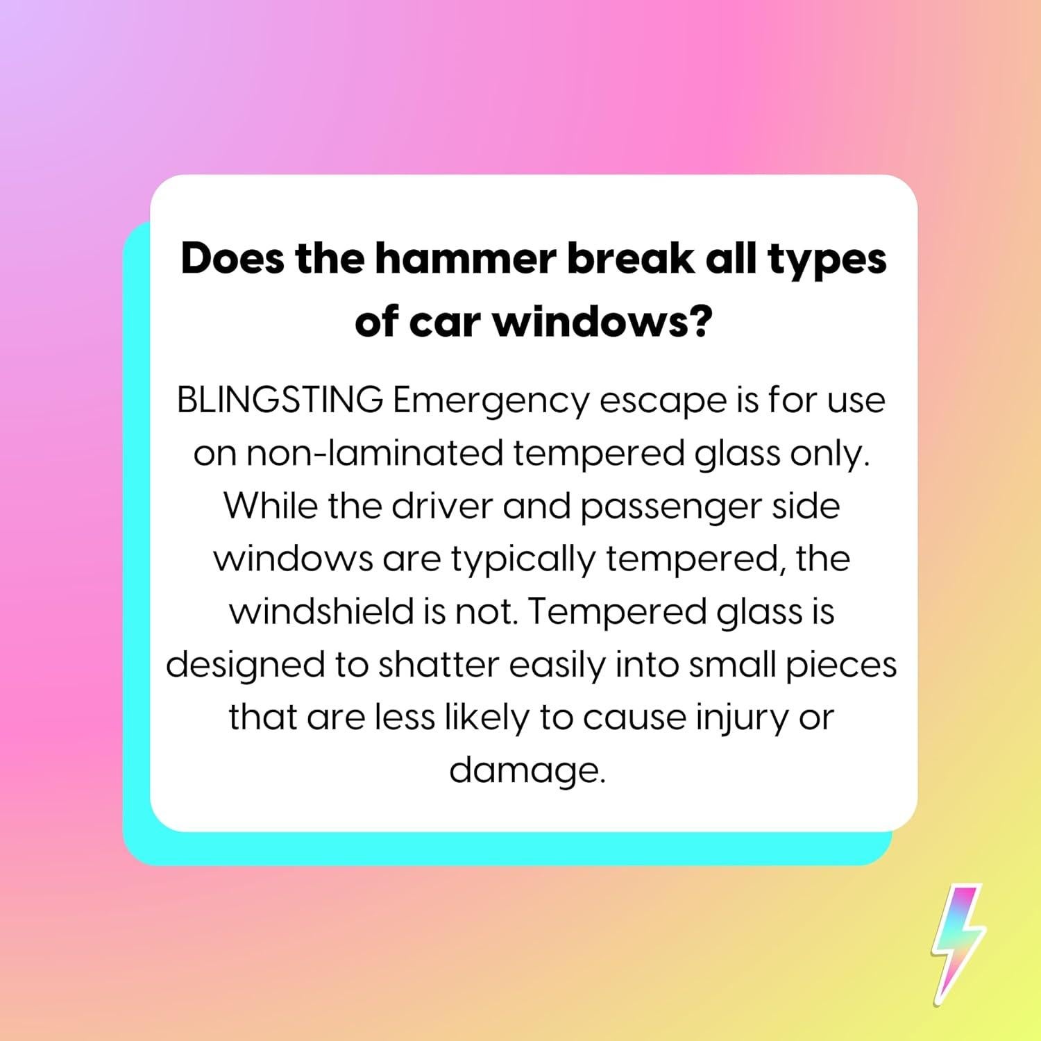Martillo de Emergencia BLINGSTING con Cortador de Cinturón