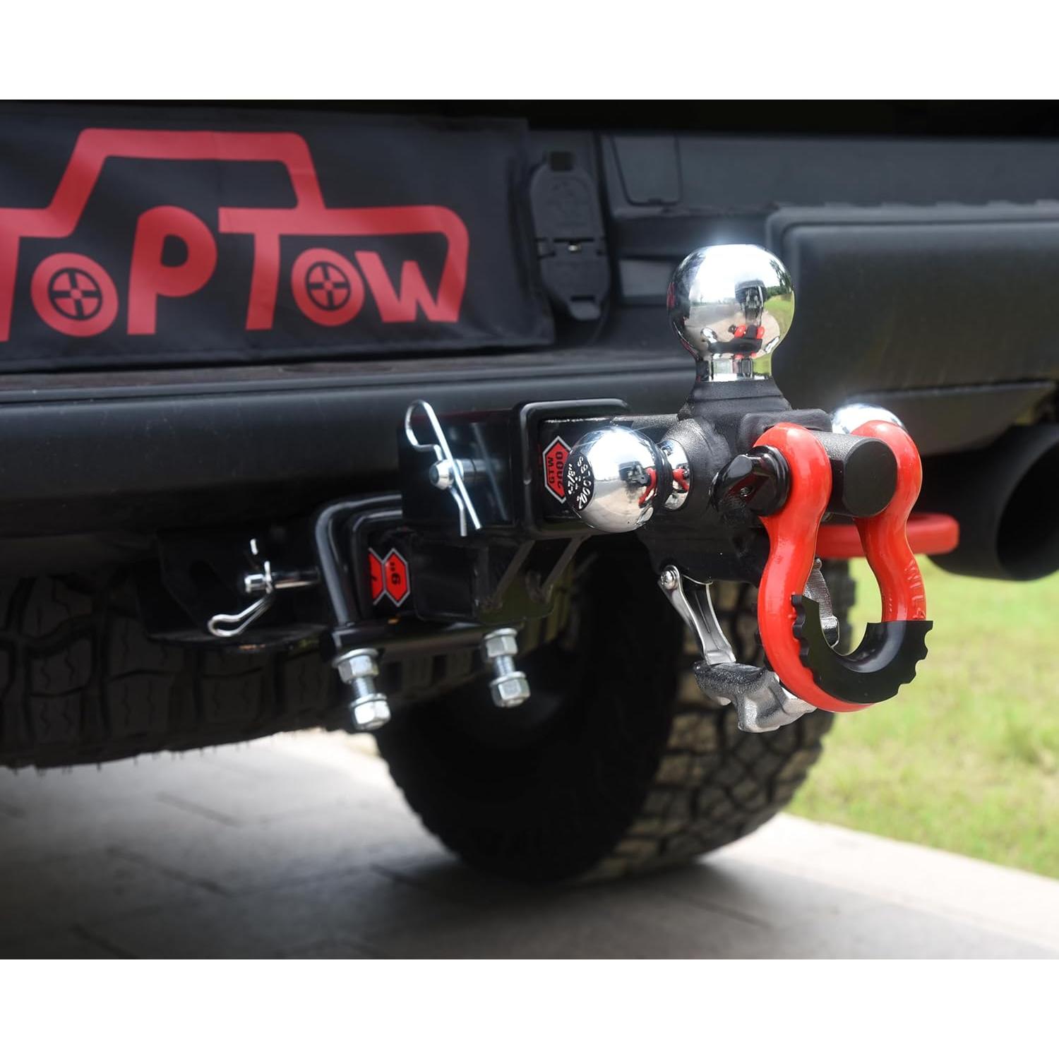 Enganche de Remolque TOPTOW Triple Bola 2" Negro Mate