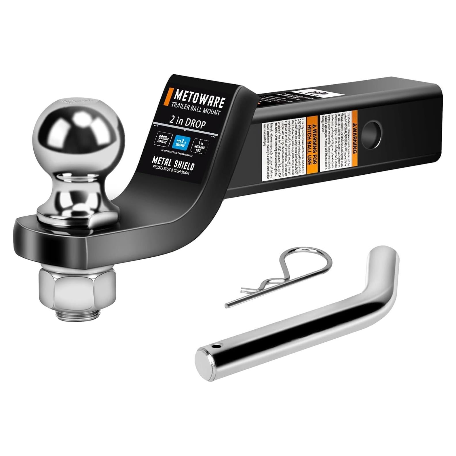 Soporte de bola de remolque METOWARE 2" (5.08 cm) 6000 lbs