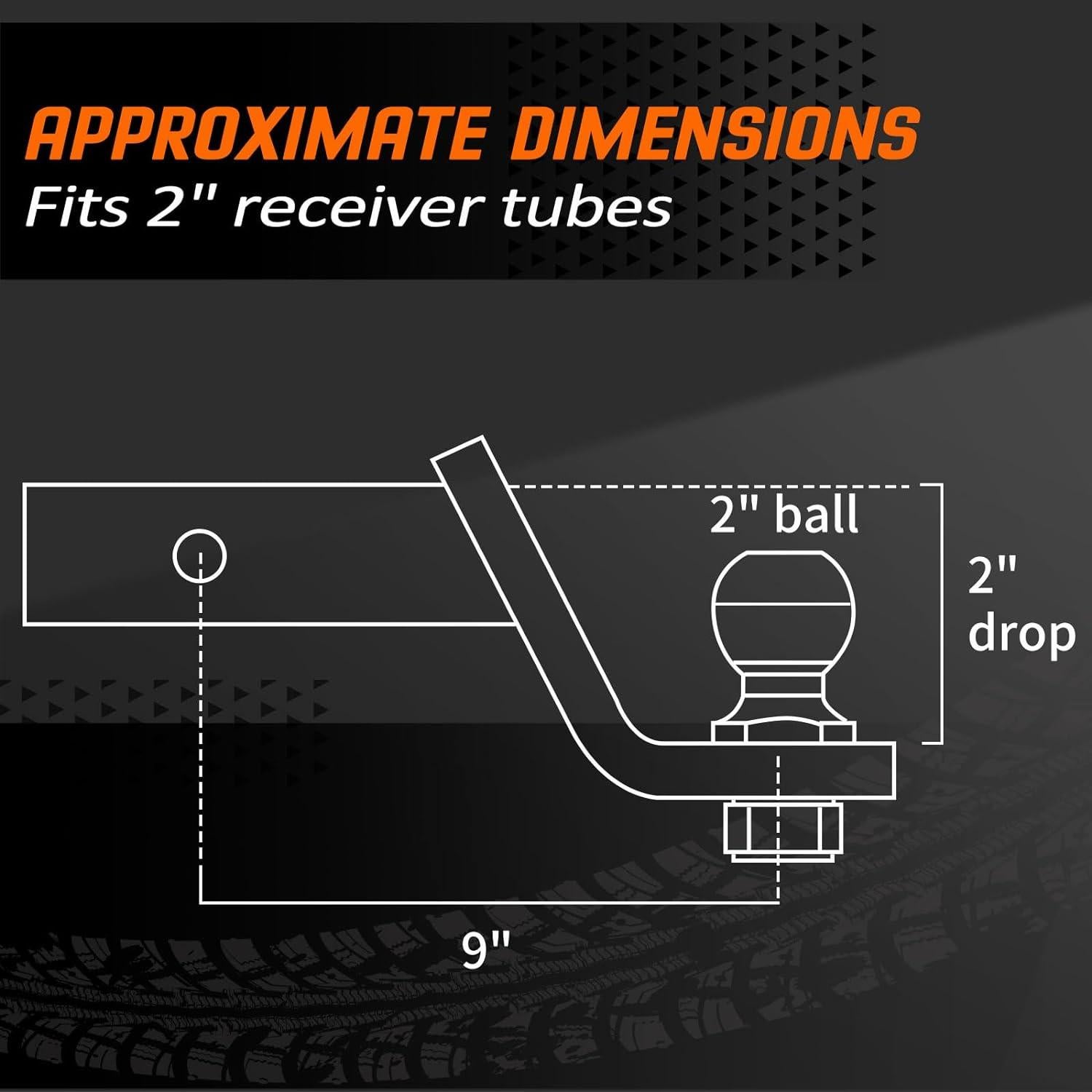 Soporte de bola de remolque METOWARE 2" (5.08 cm) 6000 lbs