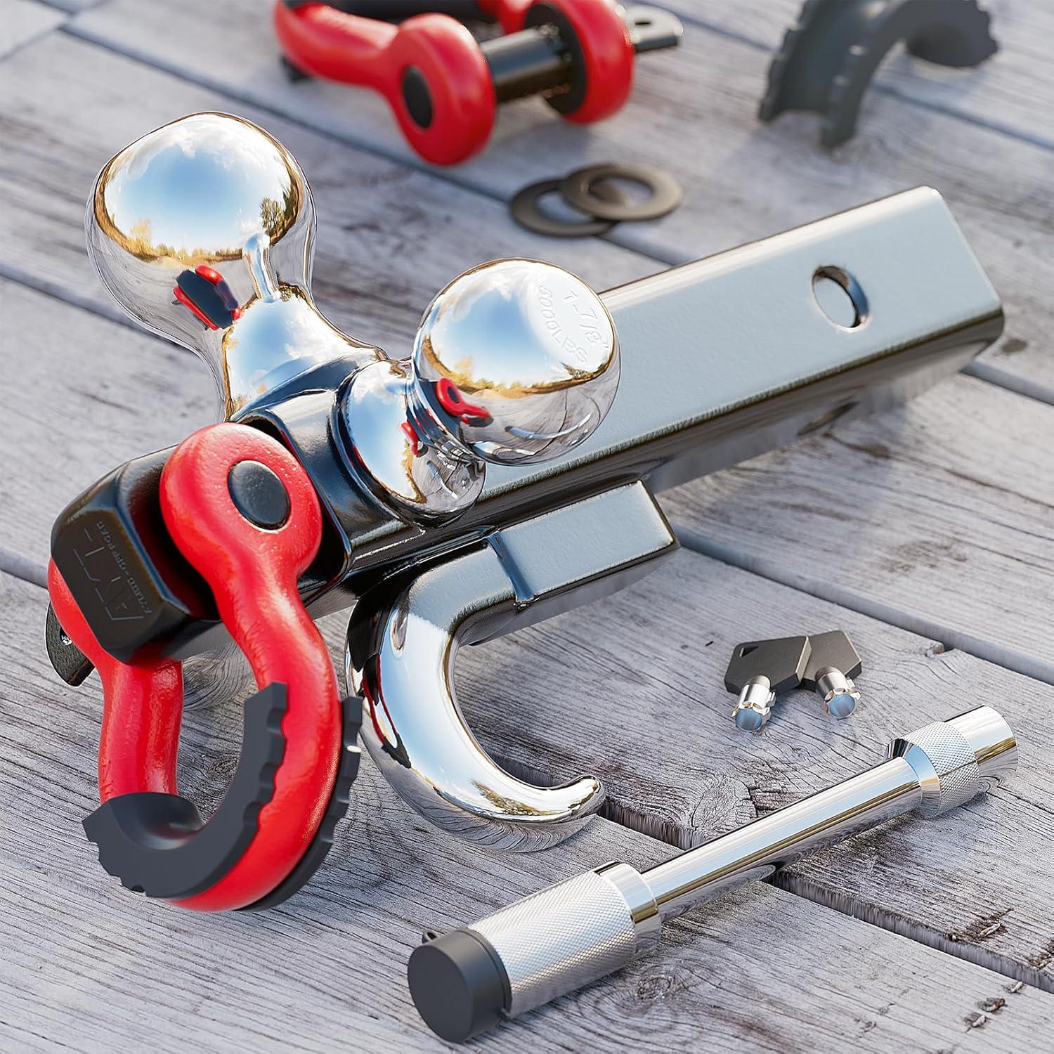 Enganche de Remolque Ayleid Tri-Bola 2" con Pasador Antirrobo