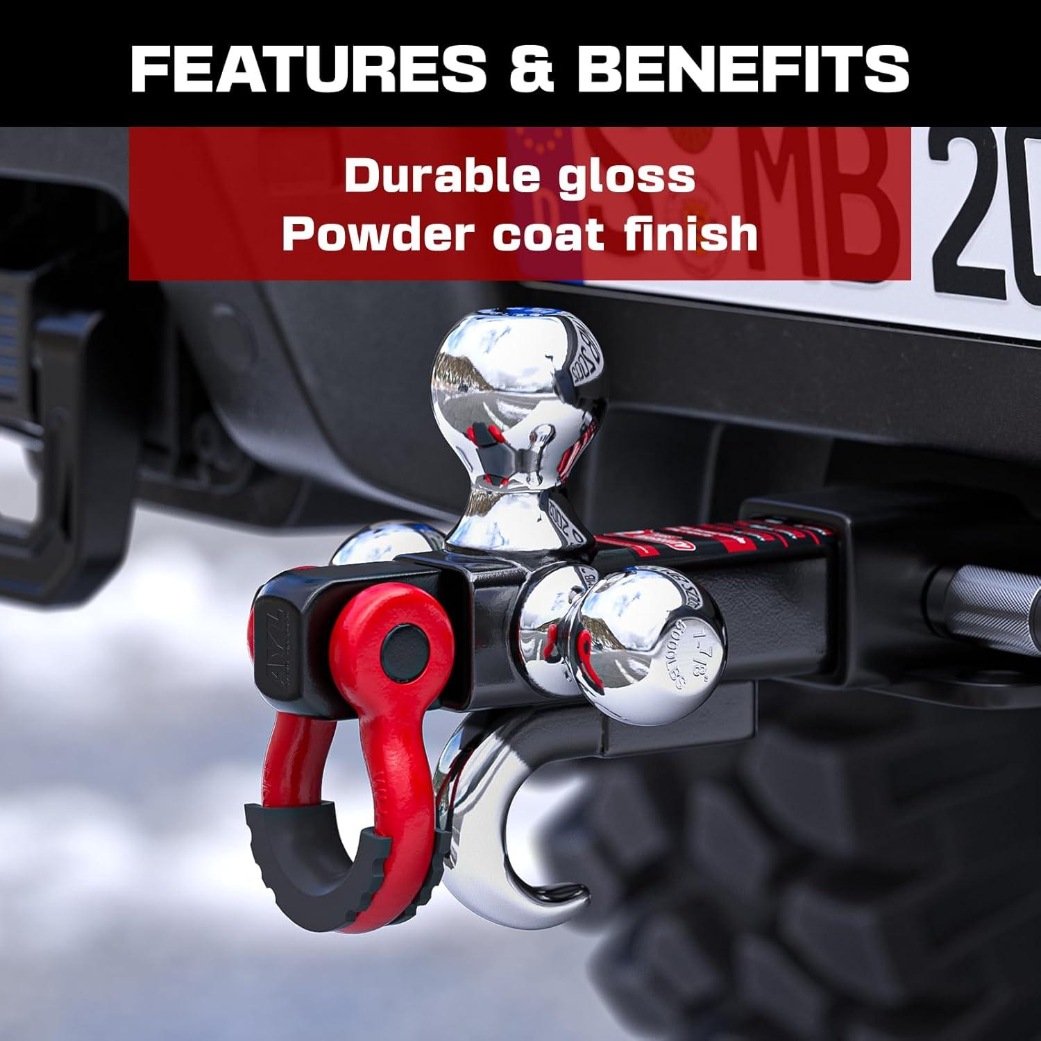 Enganche de Remolque Ayleid Tri-Bola 2" con Pasador Antirrobo