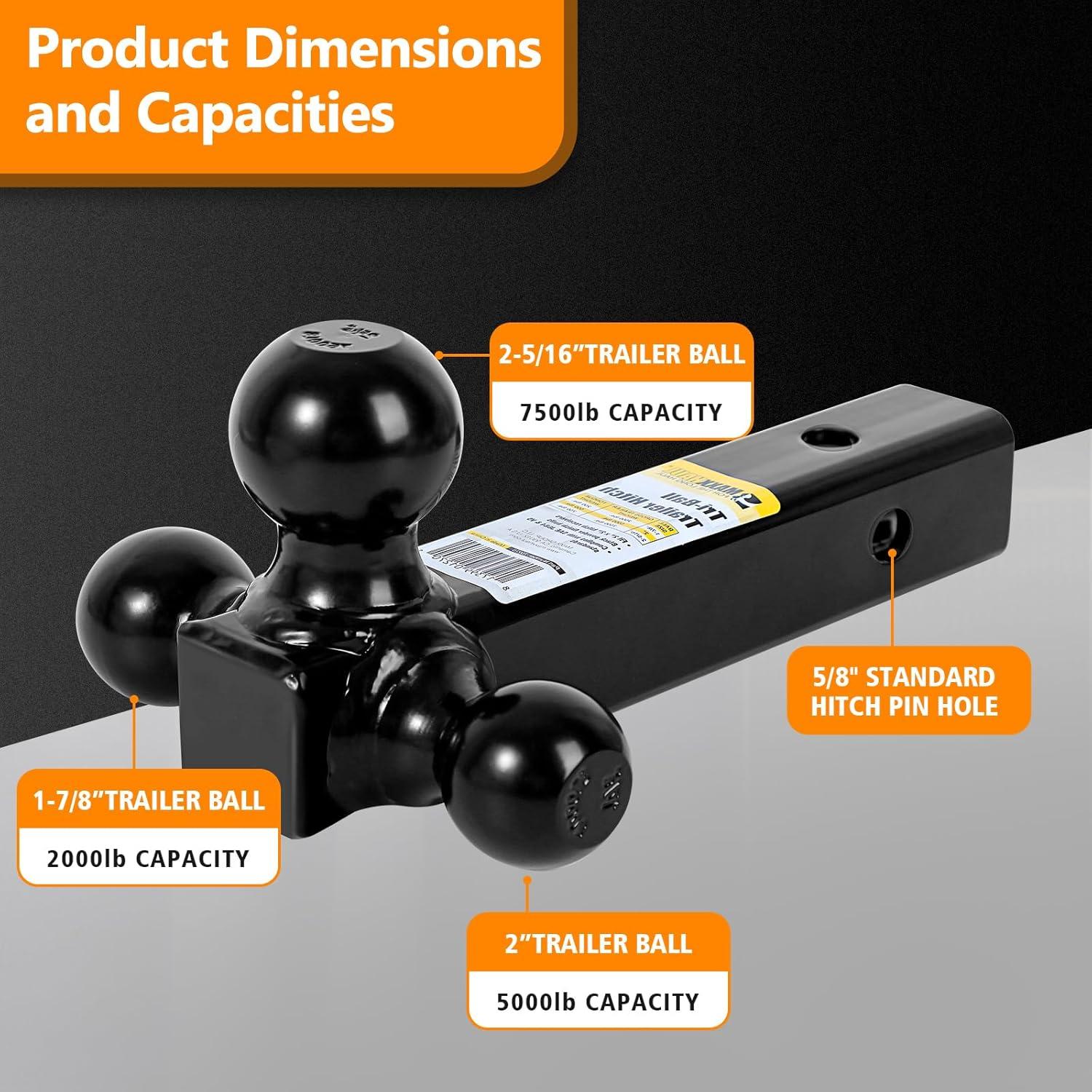 Enganche de Remolque MaxxHaul 70270 Triple Bola 2000kg