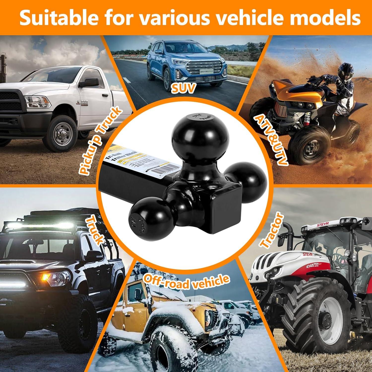 Enganche de Remolque MaxxHaul 70270 Triple Bola 2000kg