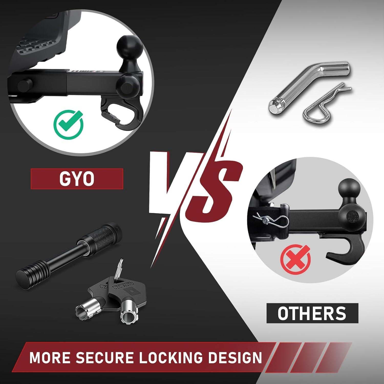 Enganche de Remolque GYO 4 en 1 10,000 lbs Negro Mate