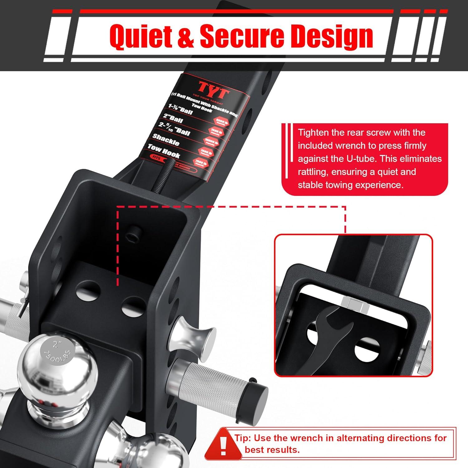 Enganche de Remolque Ajustable TYT Tri-Bola 13.88 kg