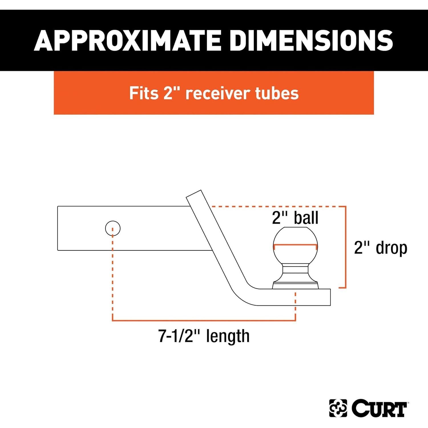 Soporte de Remolque CURT 45141 con Bola de 5 cm y Cerradura