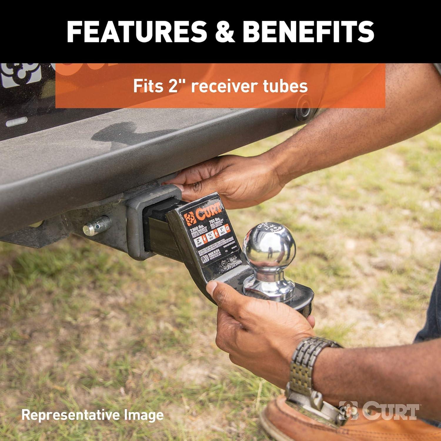 Soporte de Remolque CURT 45141 con Bola de 5 cm y Cerradura