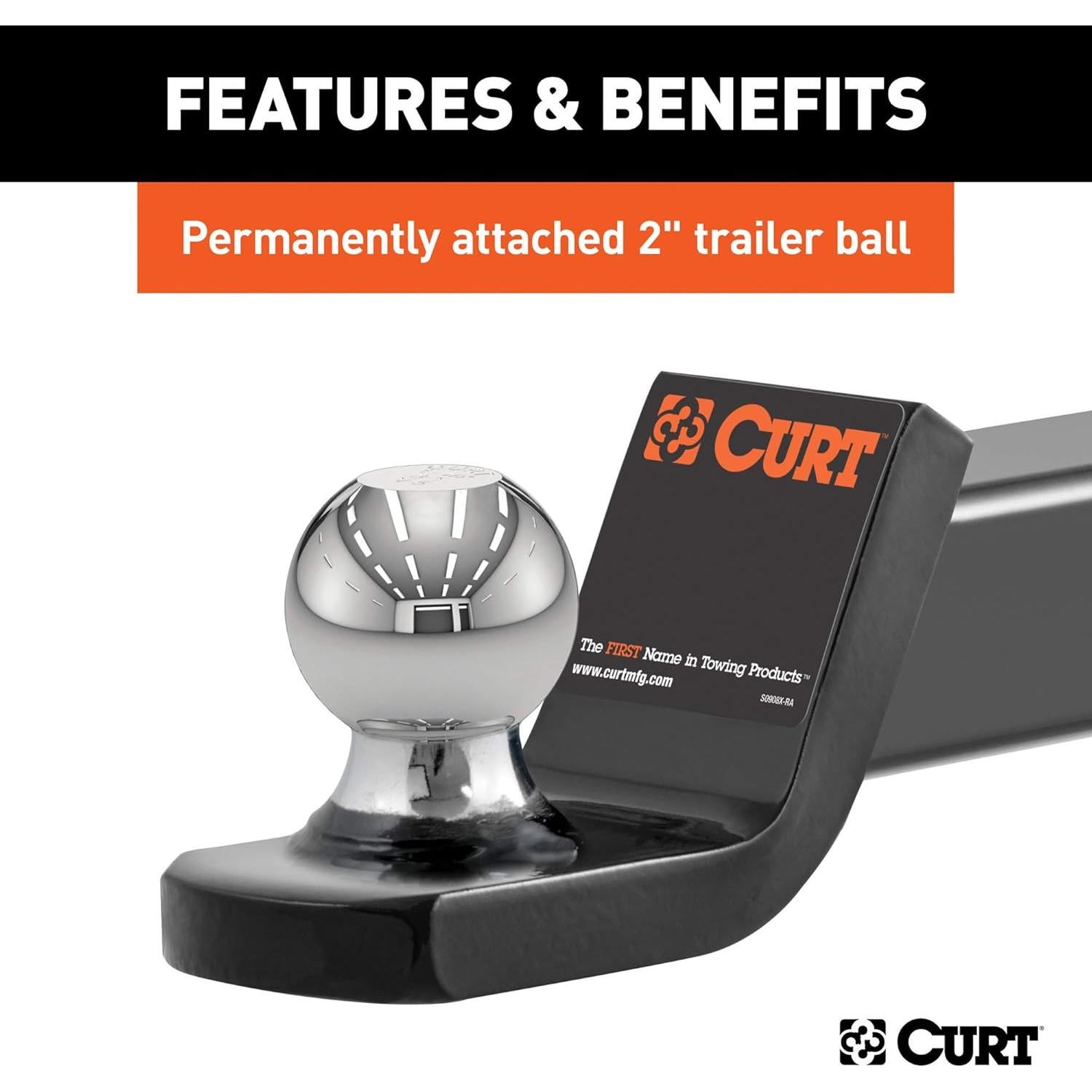 Soporte de Remolque CURT 45141 con Bola de 5 cm y Cerradura