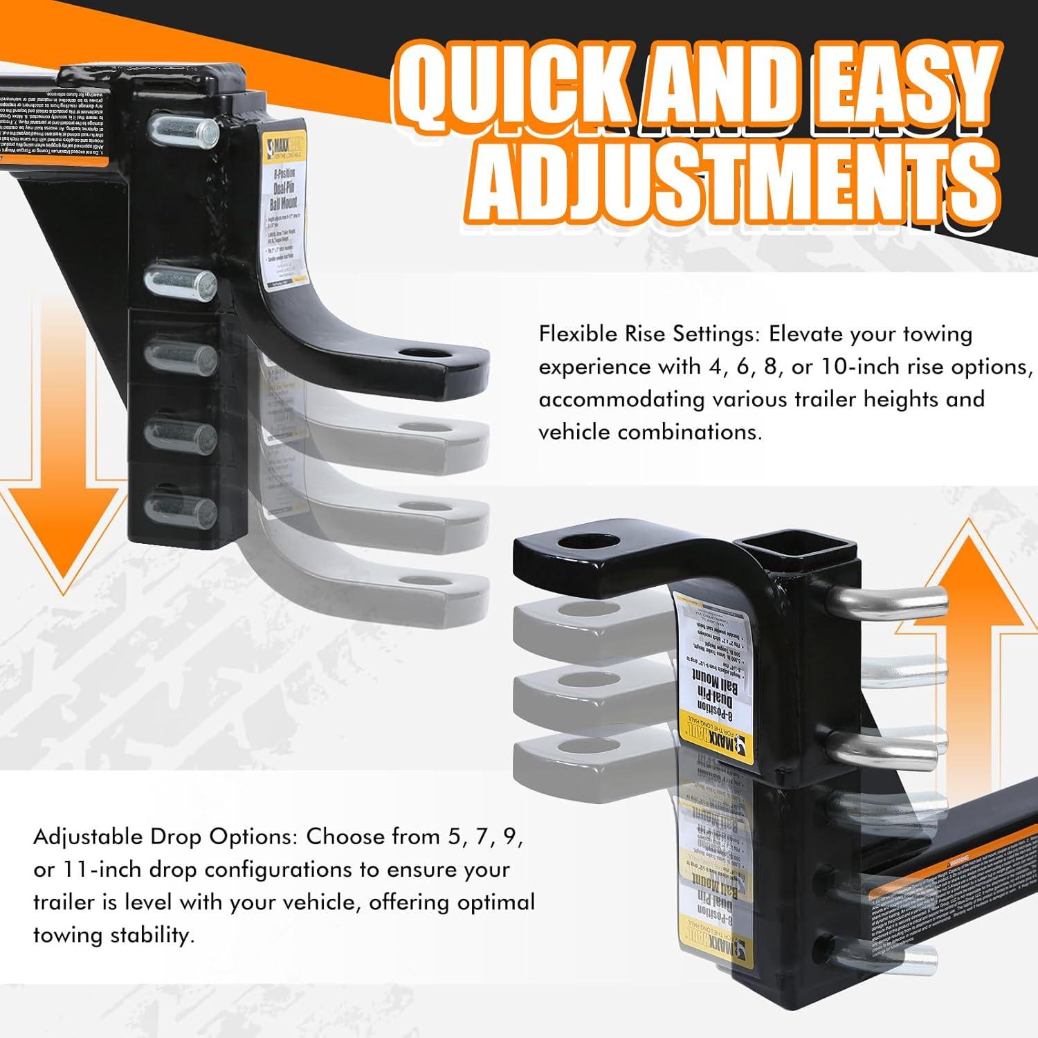 Enganche de Remolque MaxxHaul 70067 Ajustable 8 Posiciones 2267 kg