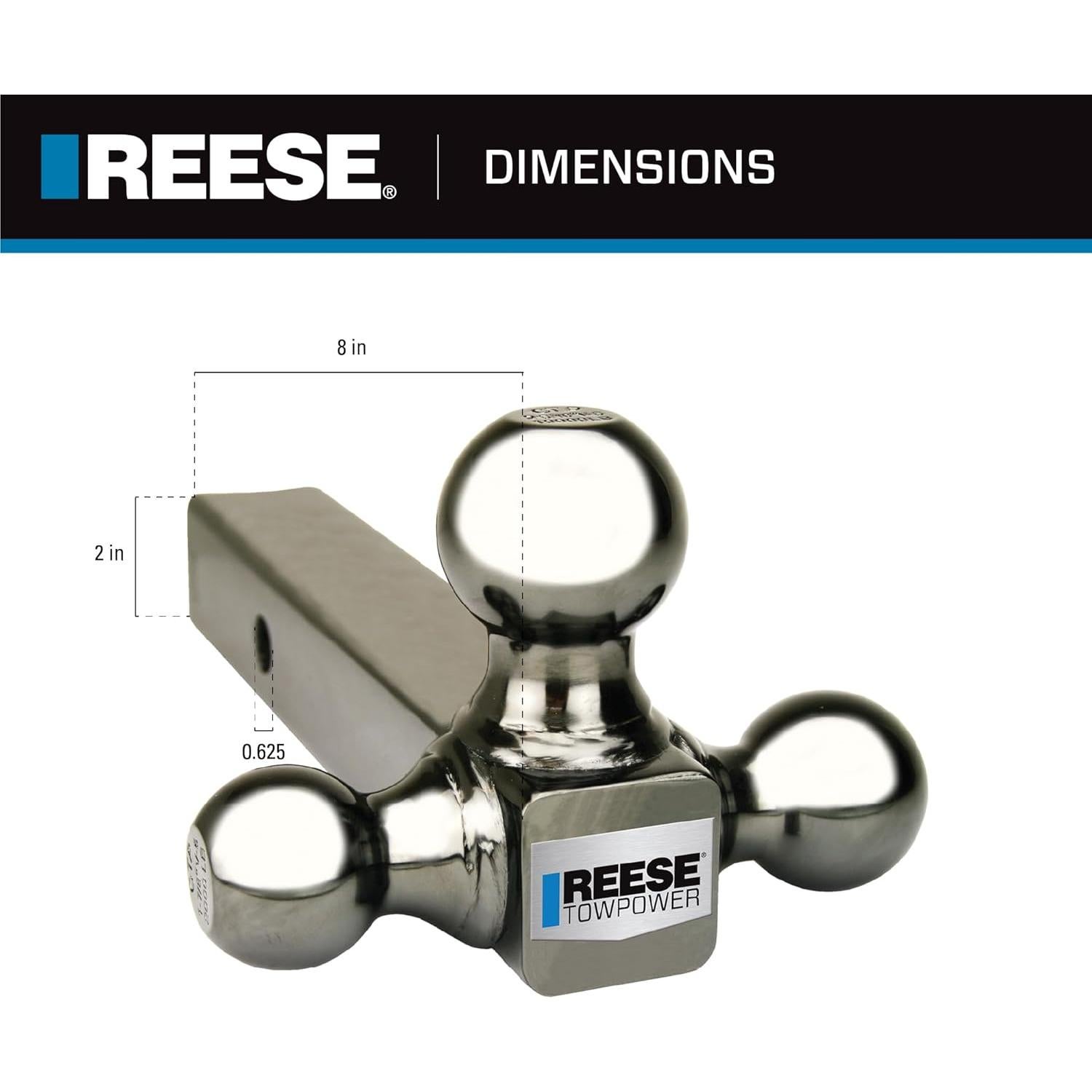 Montaje de bola de remolque Tri-Ball Reese 7039800 10,000 lbs