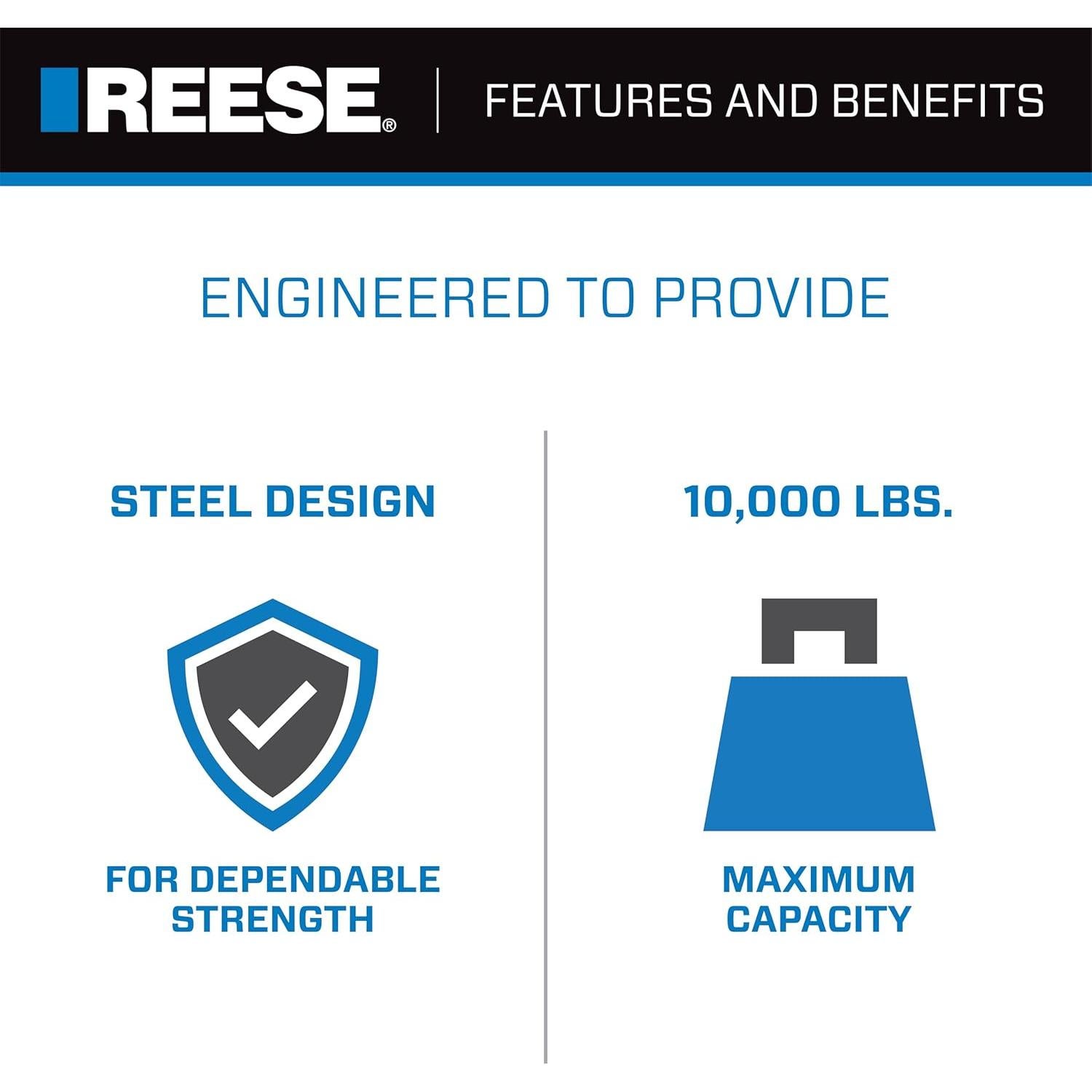 Montaje de bola de remolque Tri-Ball Reese 7039800 10,000 lbs