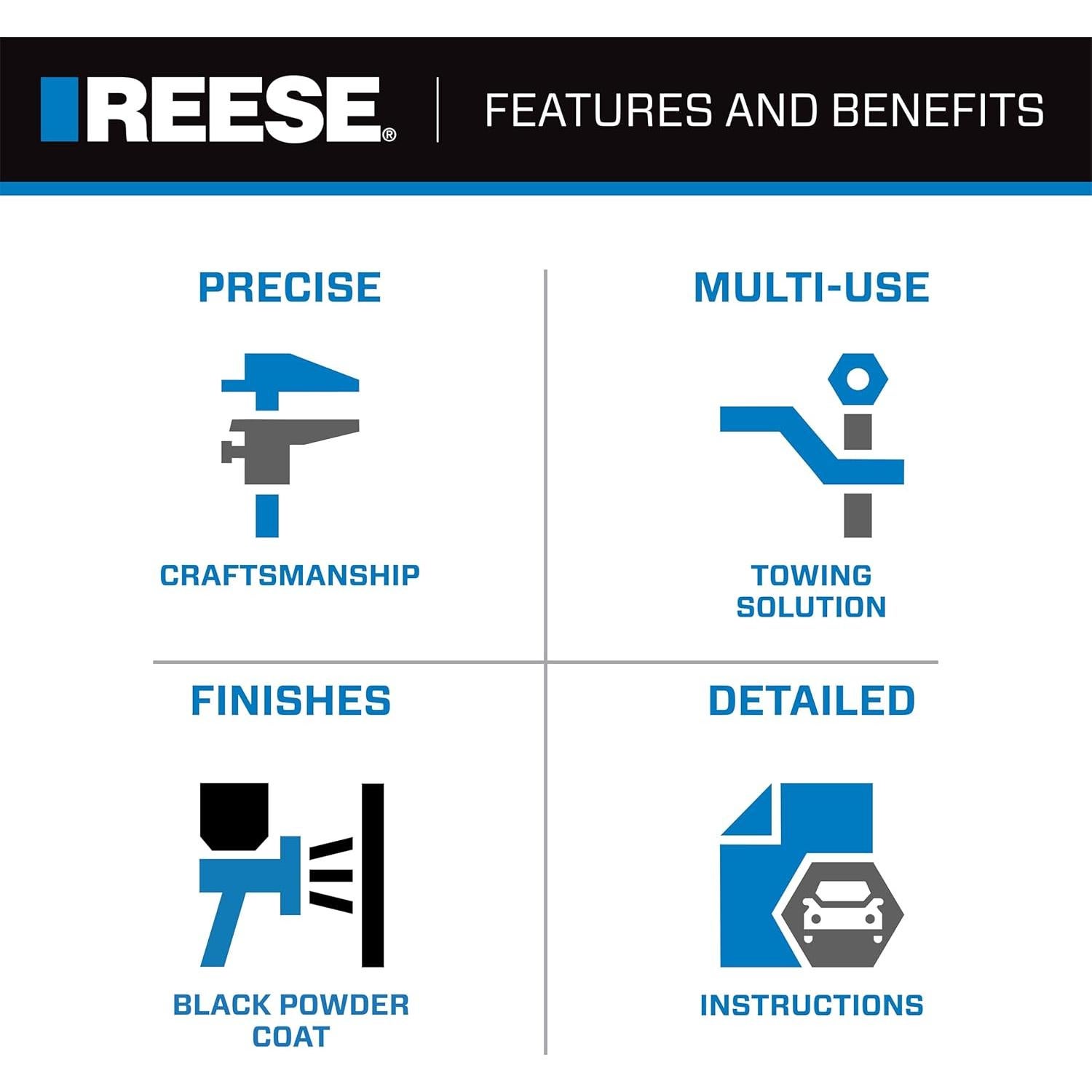 Montaje de bola de remolque Tri-Ball Reese 7039800 10,000 lbs