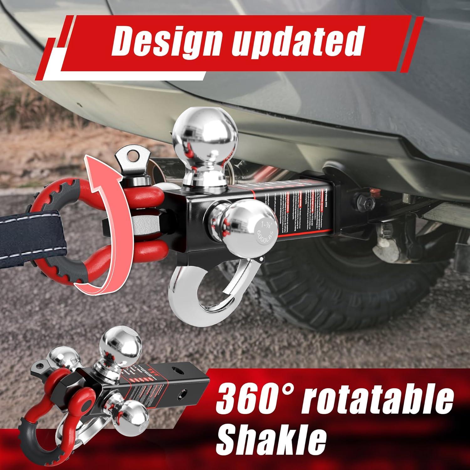 Enganche de Remolque TYT Tri Ball Hitch 5 en 1 con Cerradura