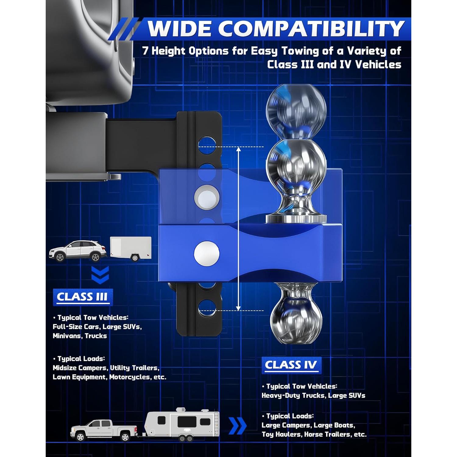 Enganche de Remolque Ajustable Orion Motor Tech 15.24 cm 5670 kg