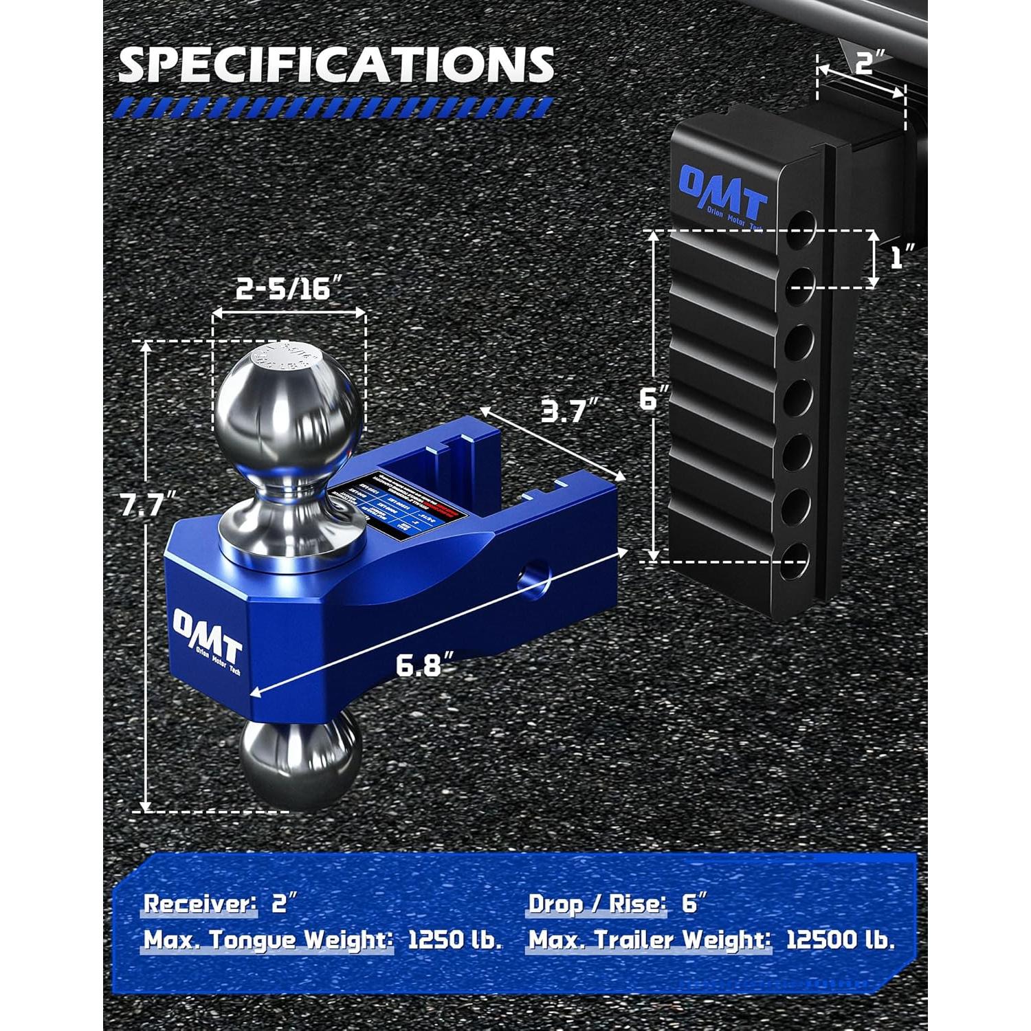 Enganche de Remolque Ajustable Orion Motor Tech 15.24 cm 5670 kg