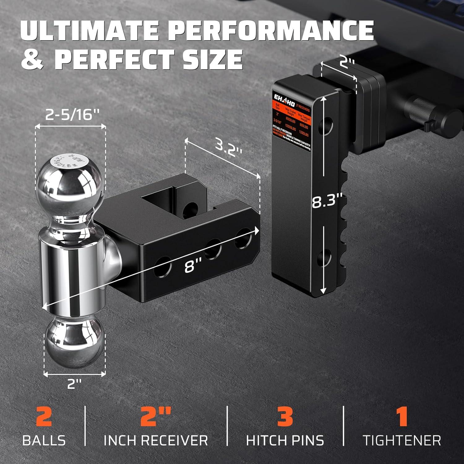 Enganche de Remolque Ajustable Ehaho 2''x15.24cm 5670kg