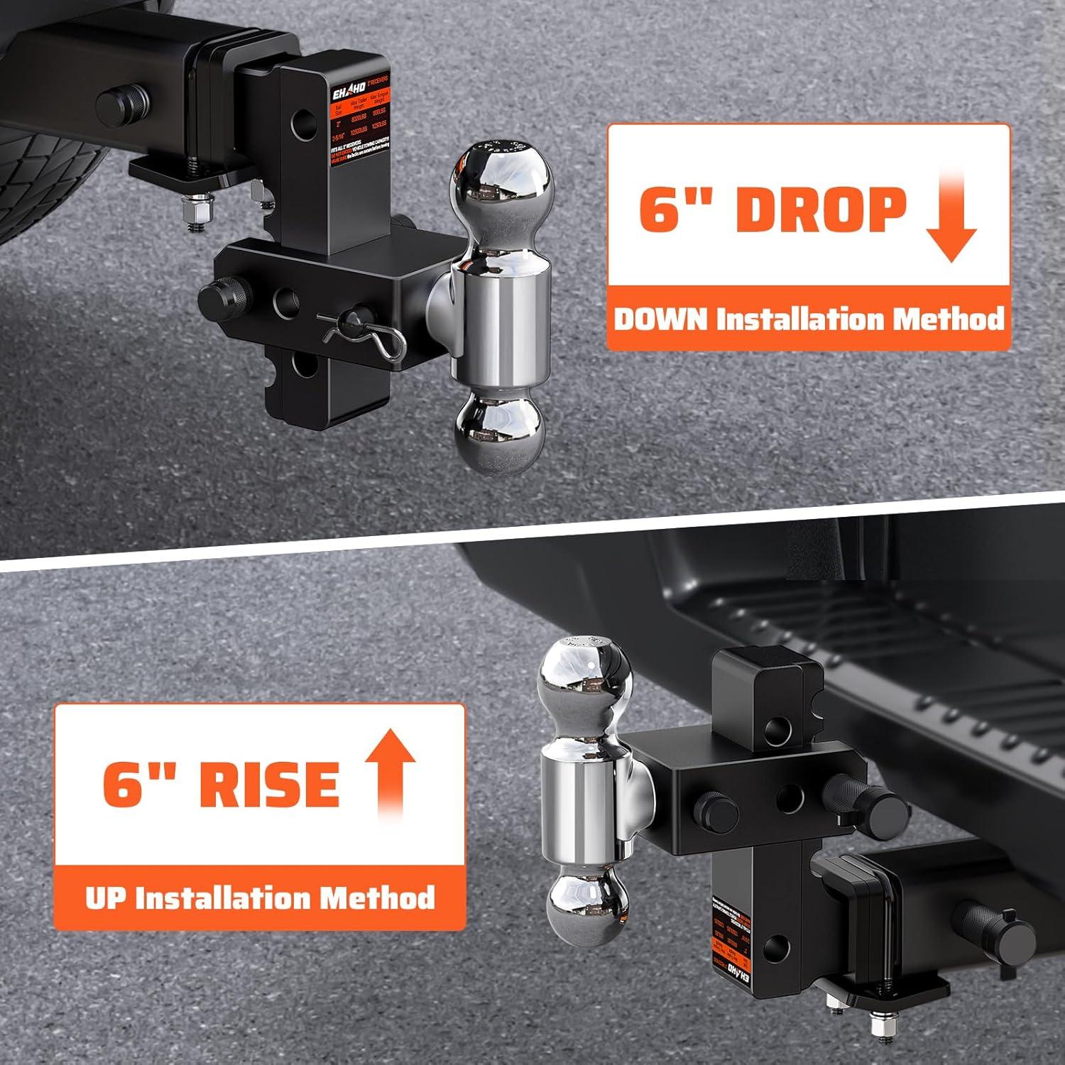 Enganche de Remolque Ajustable Ehaho 2''x15.24cm 5670kg