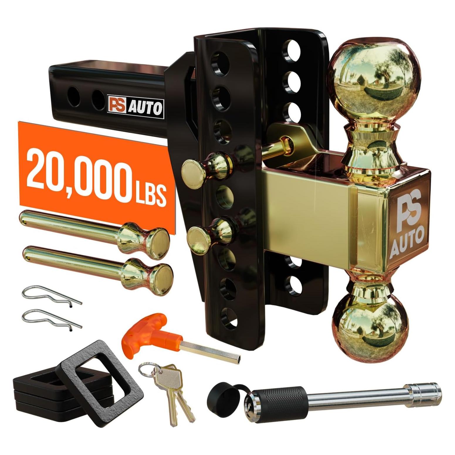 Enganche de Remolque Ajustable PSAUTO 20,000 LBS Acero 6"