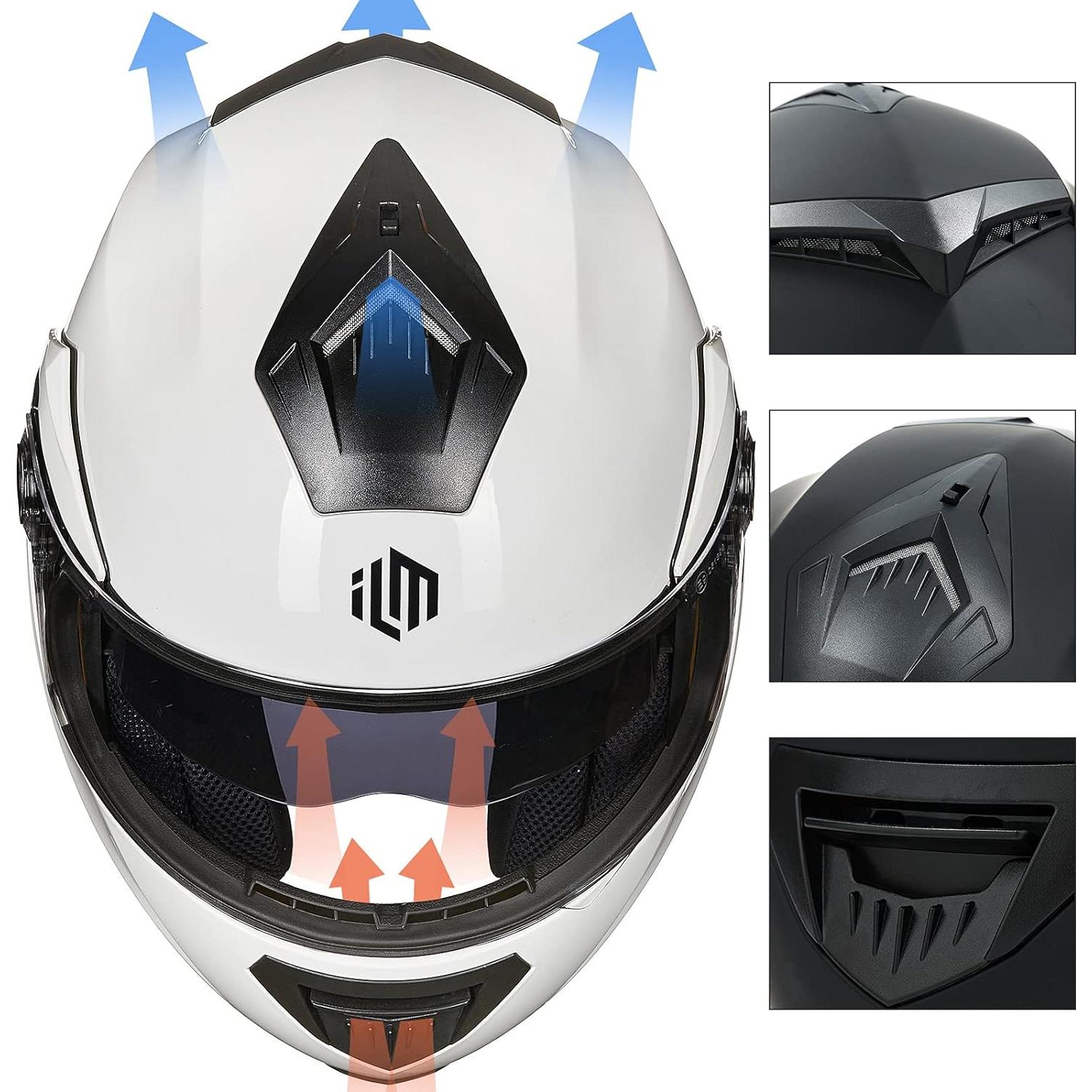 Casco de Moto ILM DP998 Modular Doble Visor Ventilado Mediano