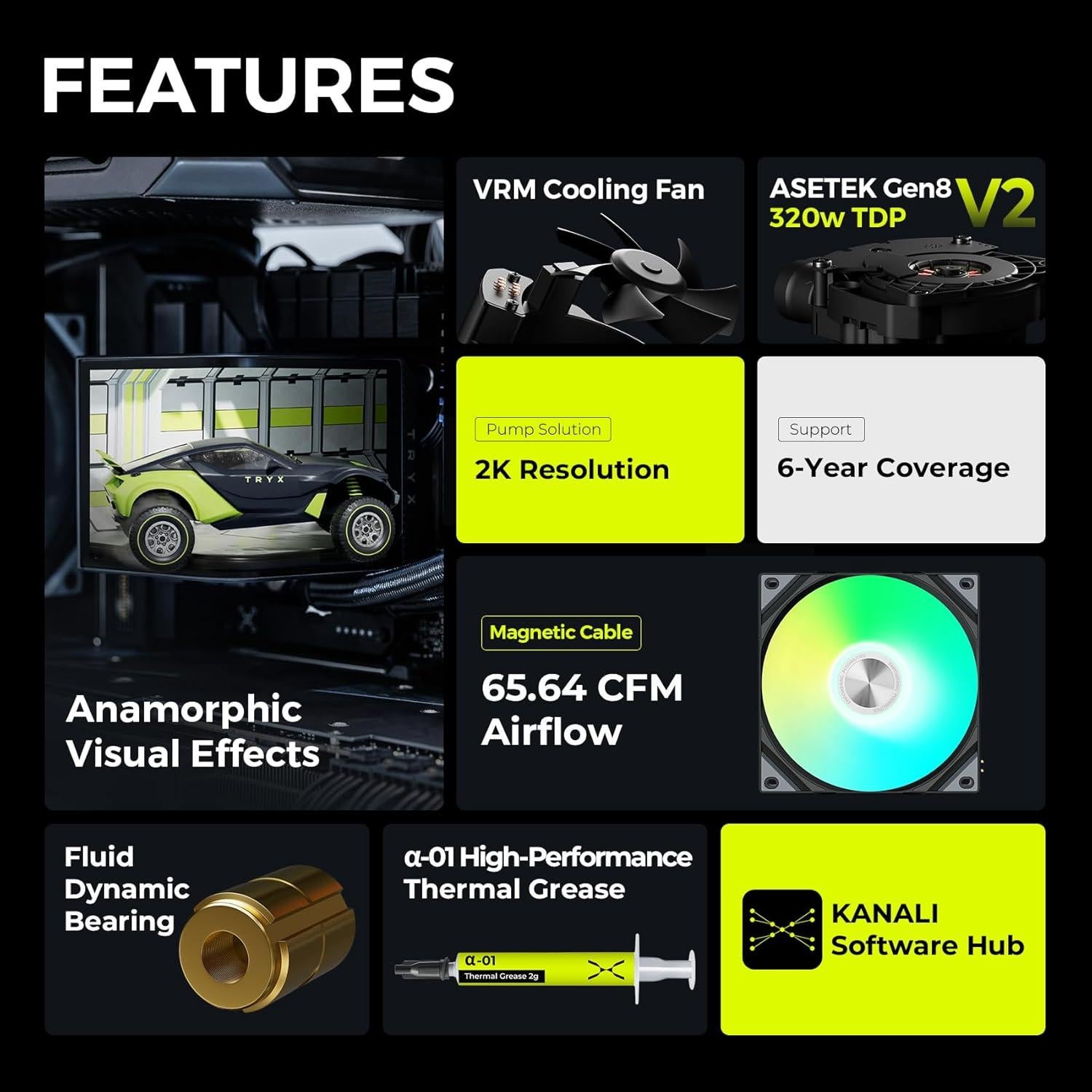 Enfriador AIO 360mm TRYX Panorama 360 ARGB Pantalla AMOLED 6.5"