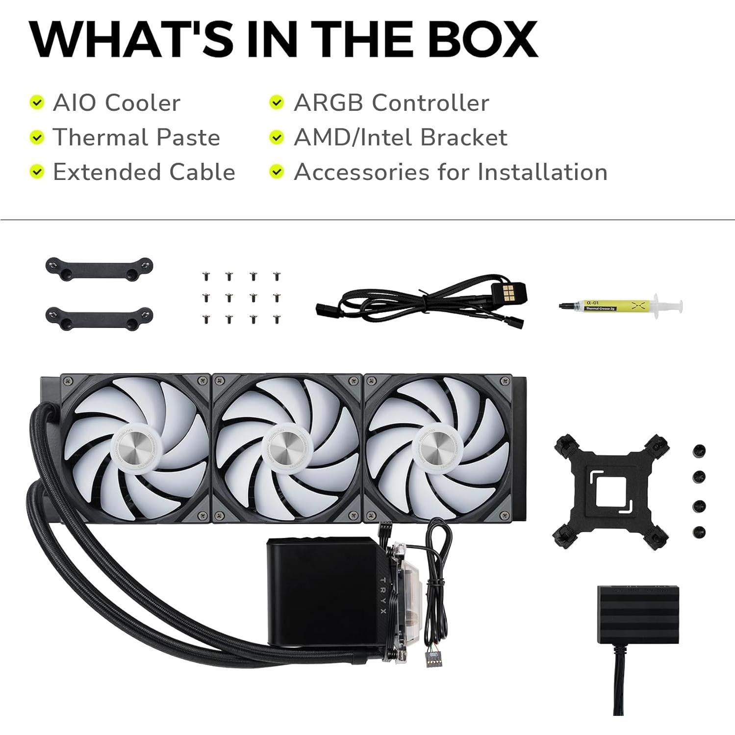 Enfriador AIO 360mm TRYX Panorama 360 ARGB Pantalla AMOLED 6.5"