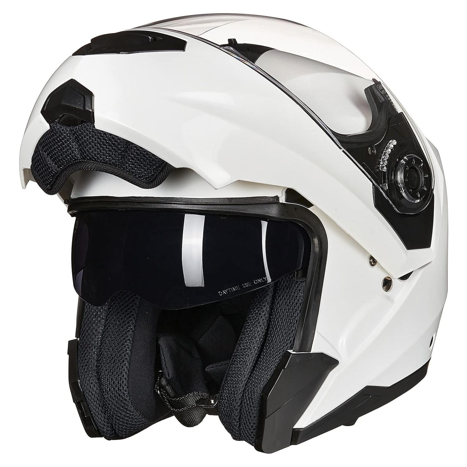 Casco de Moto ILM DP998 Modular Doble Visor Ventilado XL Blanco