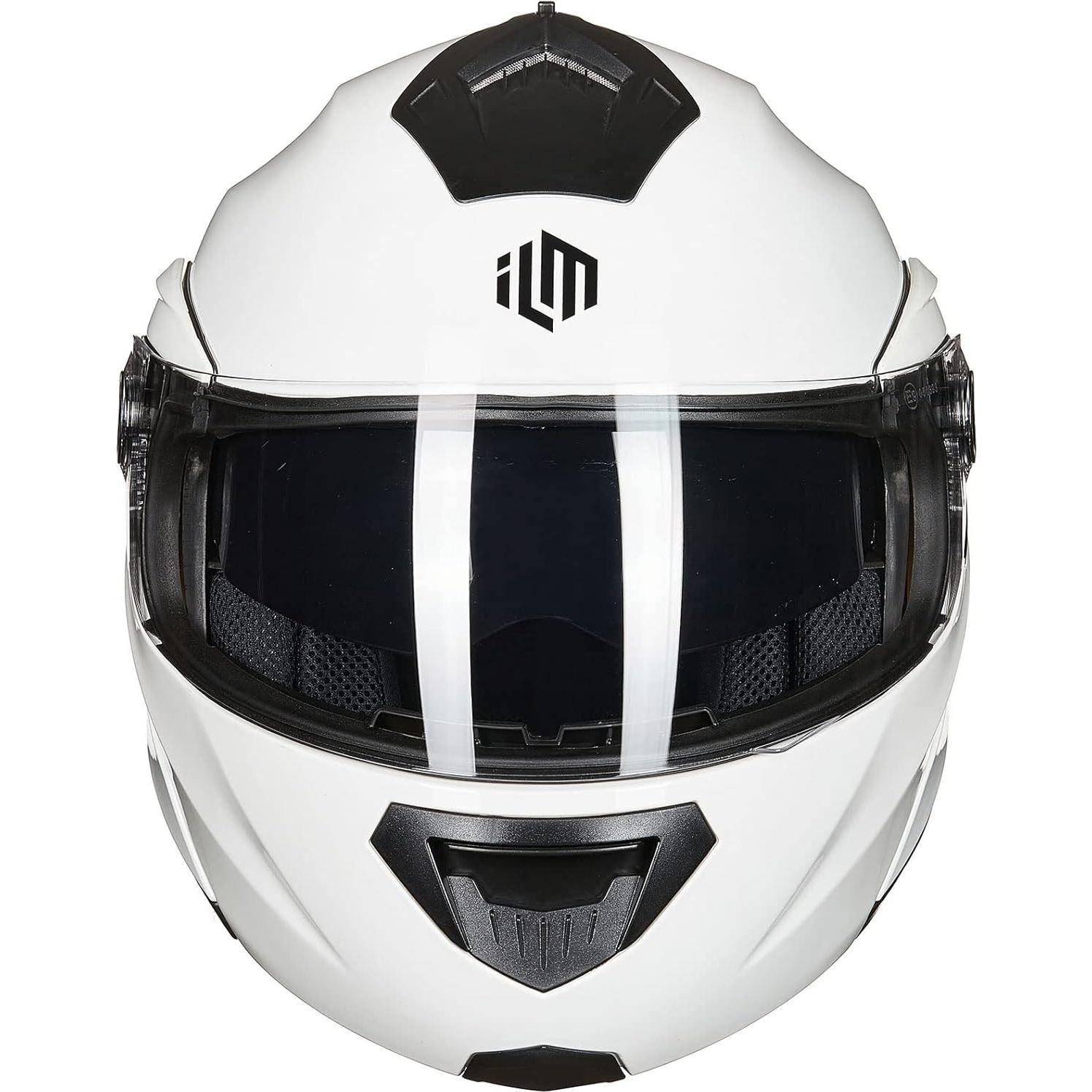 Casco de Moto ILM DP998 Modular Doble Visor Ventilado XL Blanco