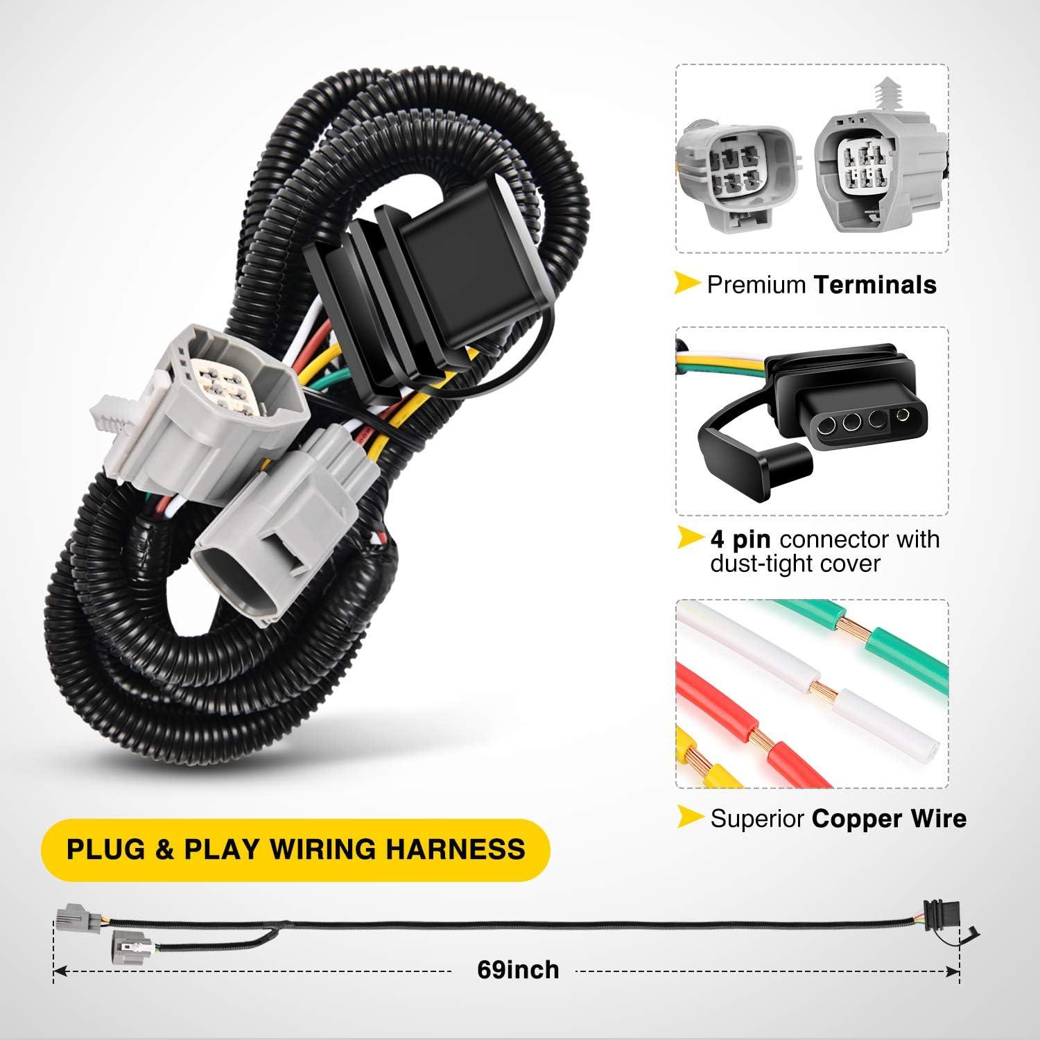 Enganche Receptor Trasero Nilight JK-61A 2" para Jeep Wrangler 2007-2018