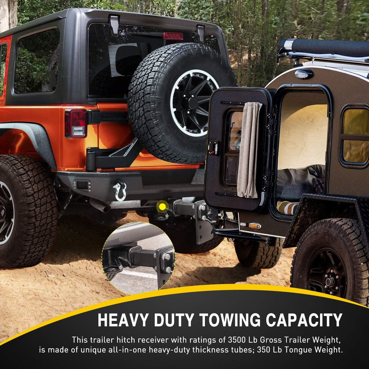 Enganche Receptor Trasero Nilight JK-61A 2" para Jeep Wrangler 2007-2018