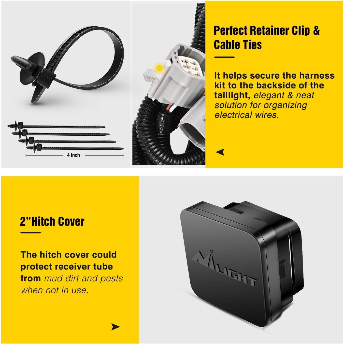 Enganche Receptor Trasero Nilight JK-61A 2" para Jeep Wrangler 2007-2018