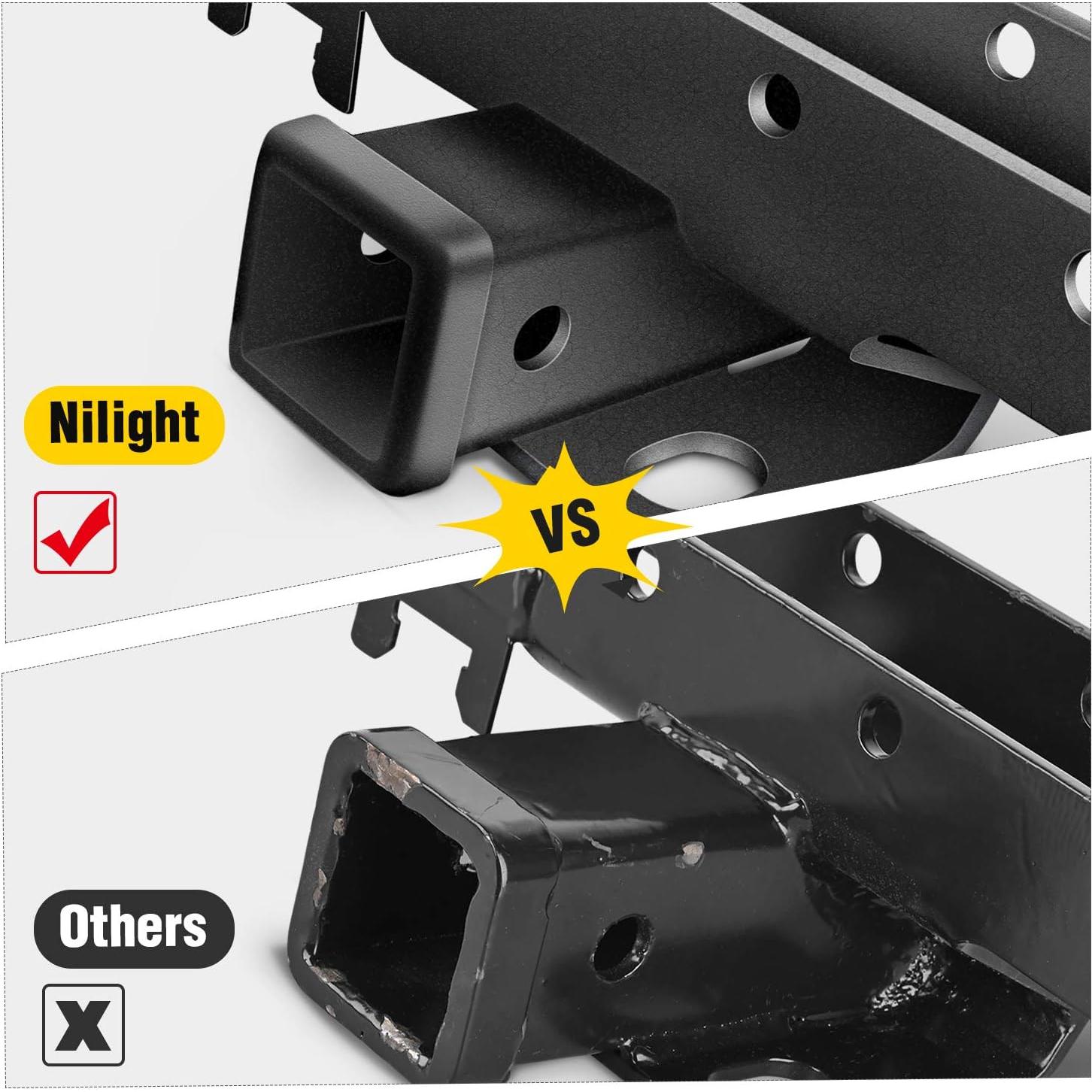 Enganche Receptor Trasero Nilight JK-61A 2" para Jeep Wrangler 2007-2018