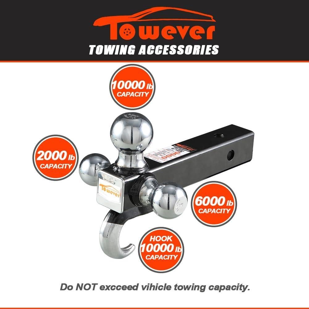 Enganche de Remolque Towever 84180 Tri Ball 3 Bolas 2"