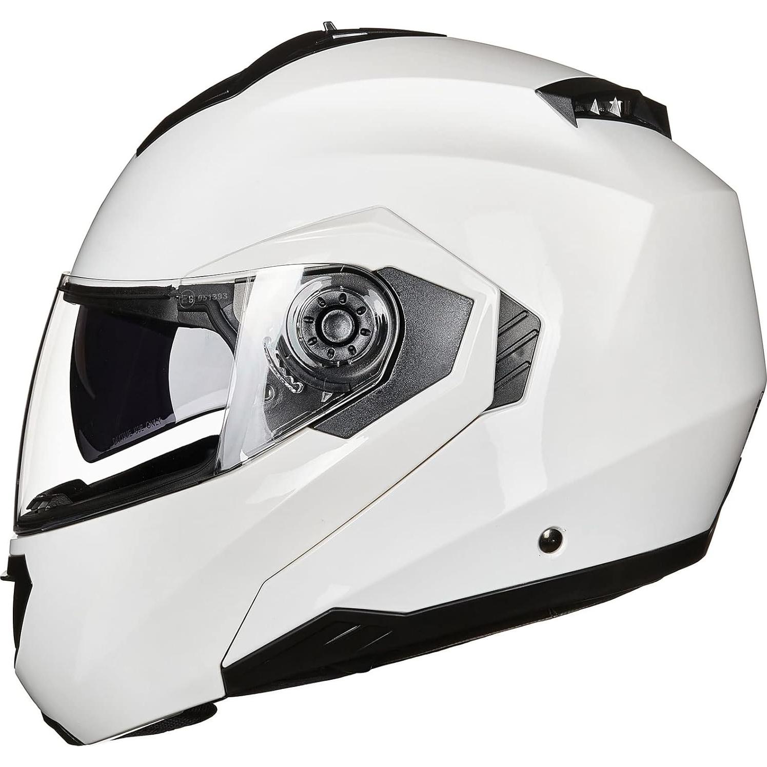 Casco de Moto ILM DP998 Modular Doble Visera Blanco Pequeño