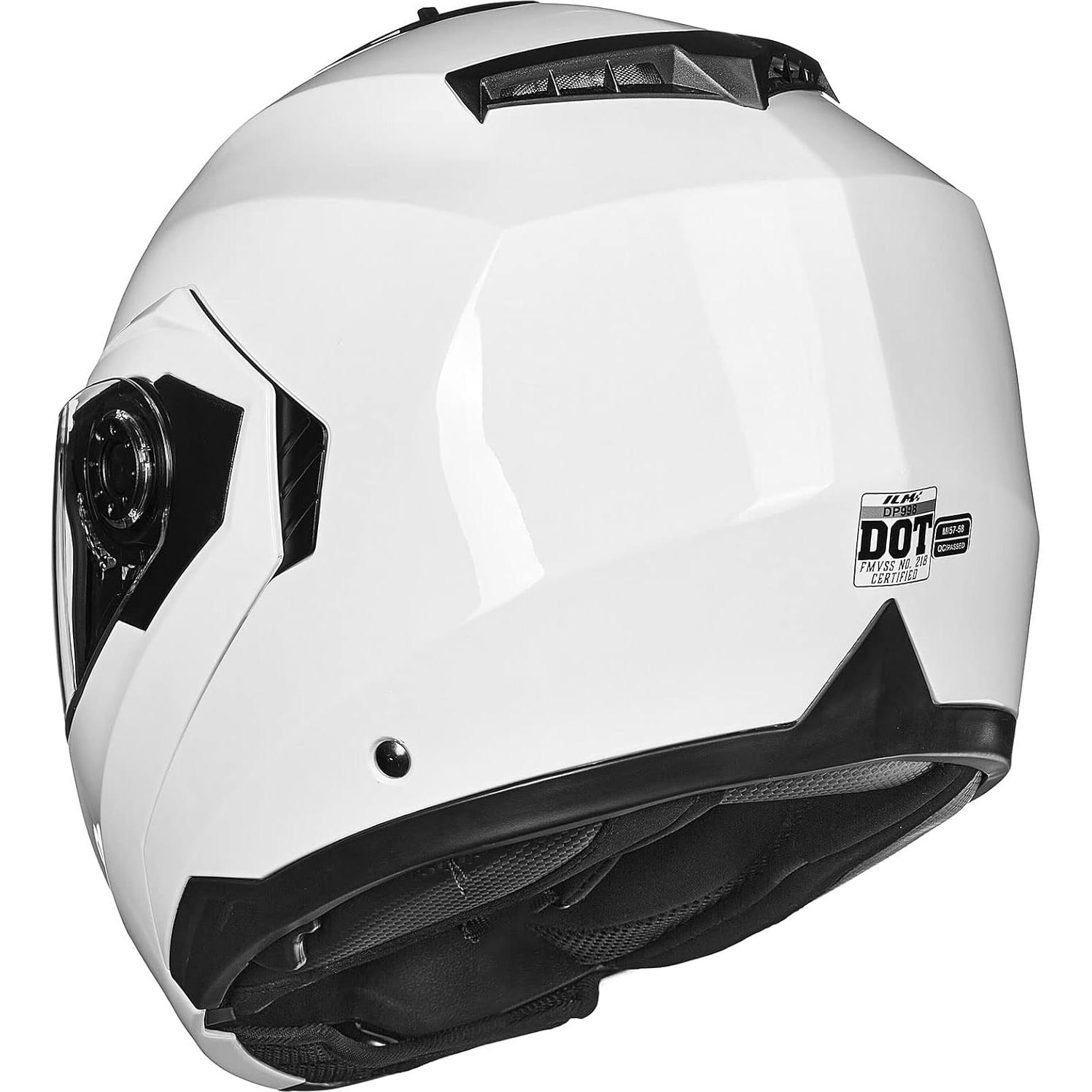 Casco de Moto ILM DP998 Modular Blanco Grande con Ventilación