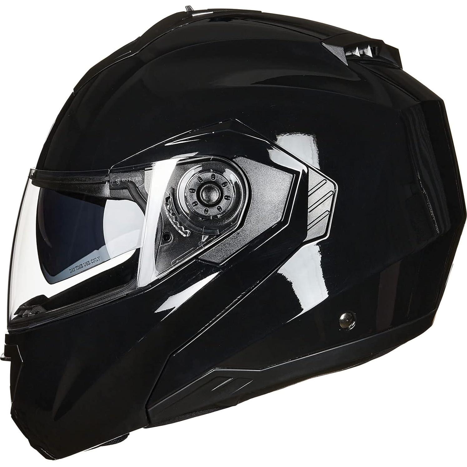 Casco de Moto ILM DP998 Modular Doble Visor Negro Brillante
