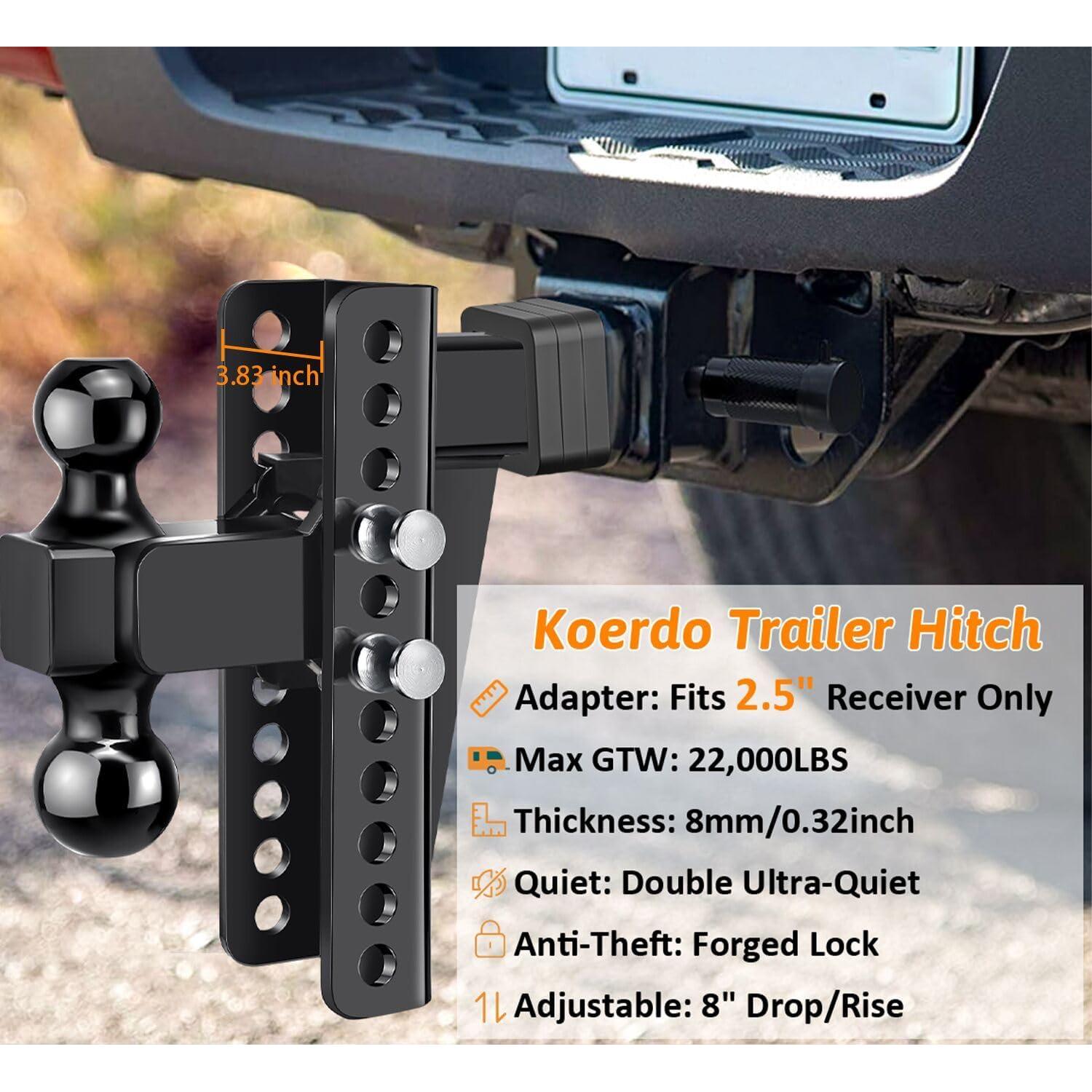 Enganche de Remolque Ajustable Koerdo 2.5" 22000 lbs