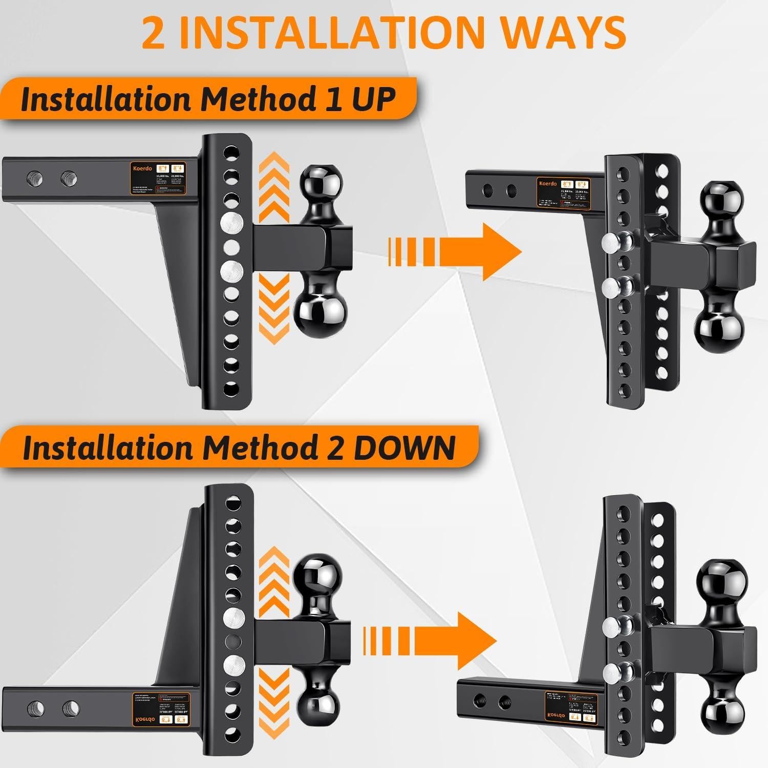 Enganche de Remolque Ajustable Koerdo 2.5" 22000 lbs