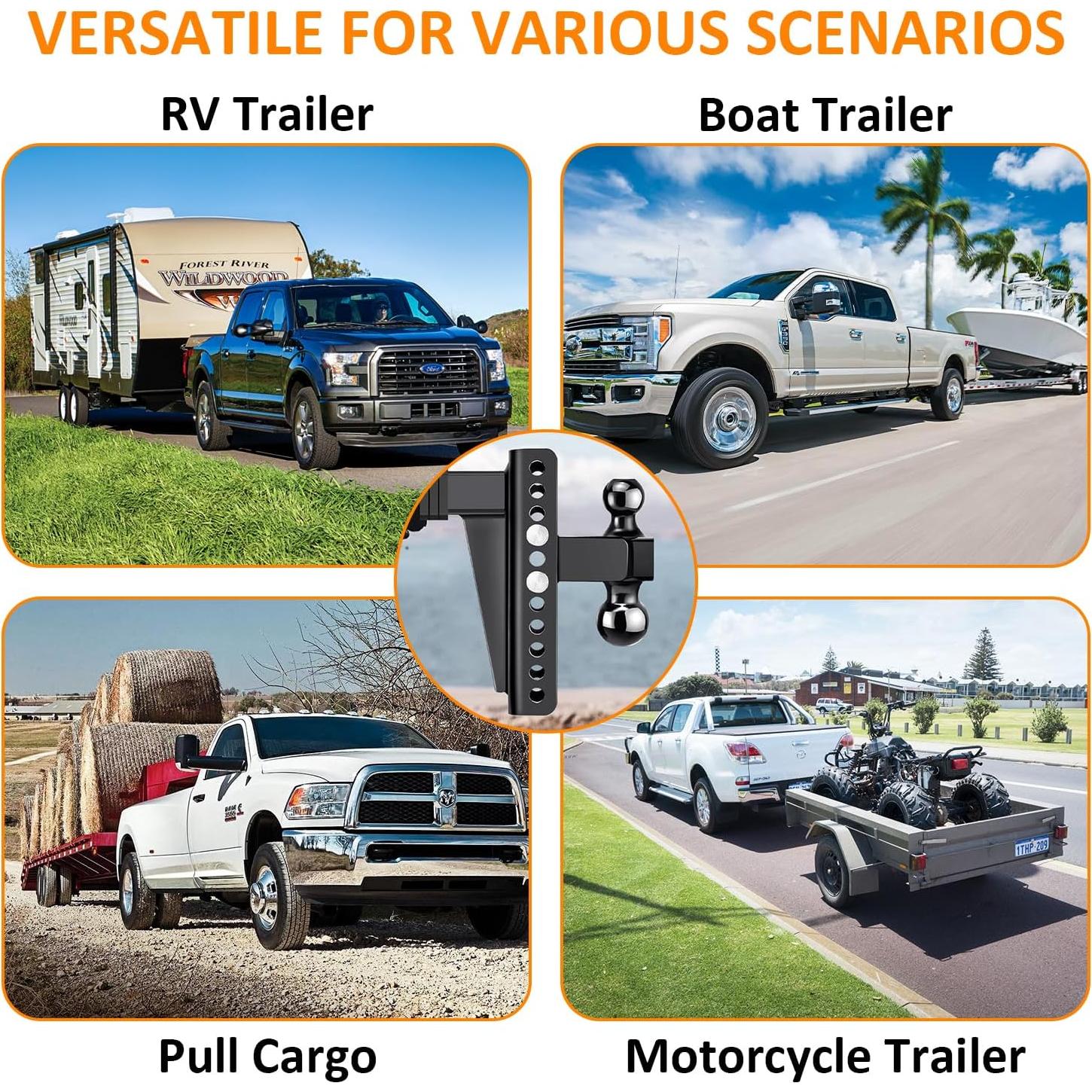 Enganche de Remolque Ajustable Koerdo 2.5" 22000 lbs