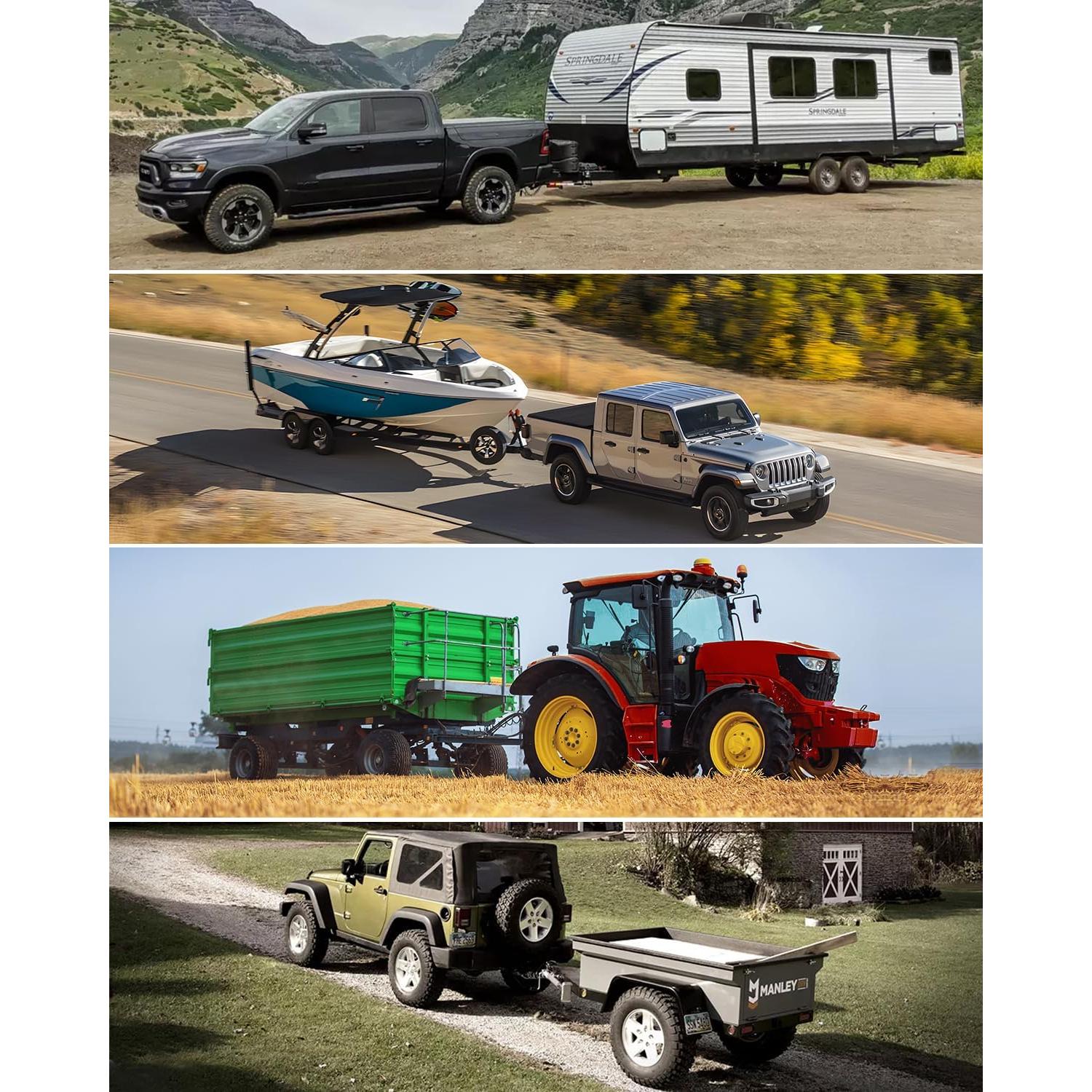 Enganche de Remolque Ajustable Kohree 6" Aluminio Doble Bola 5670 kg