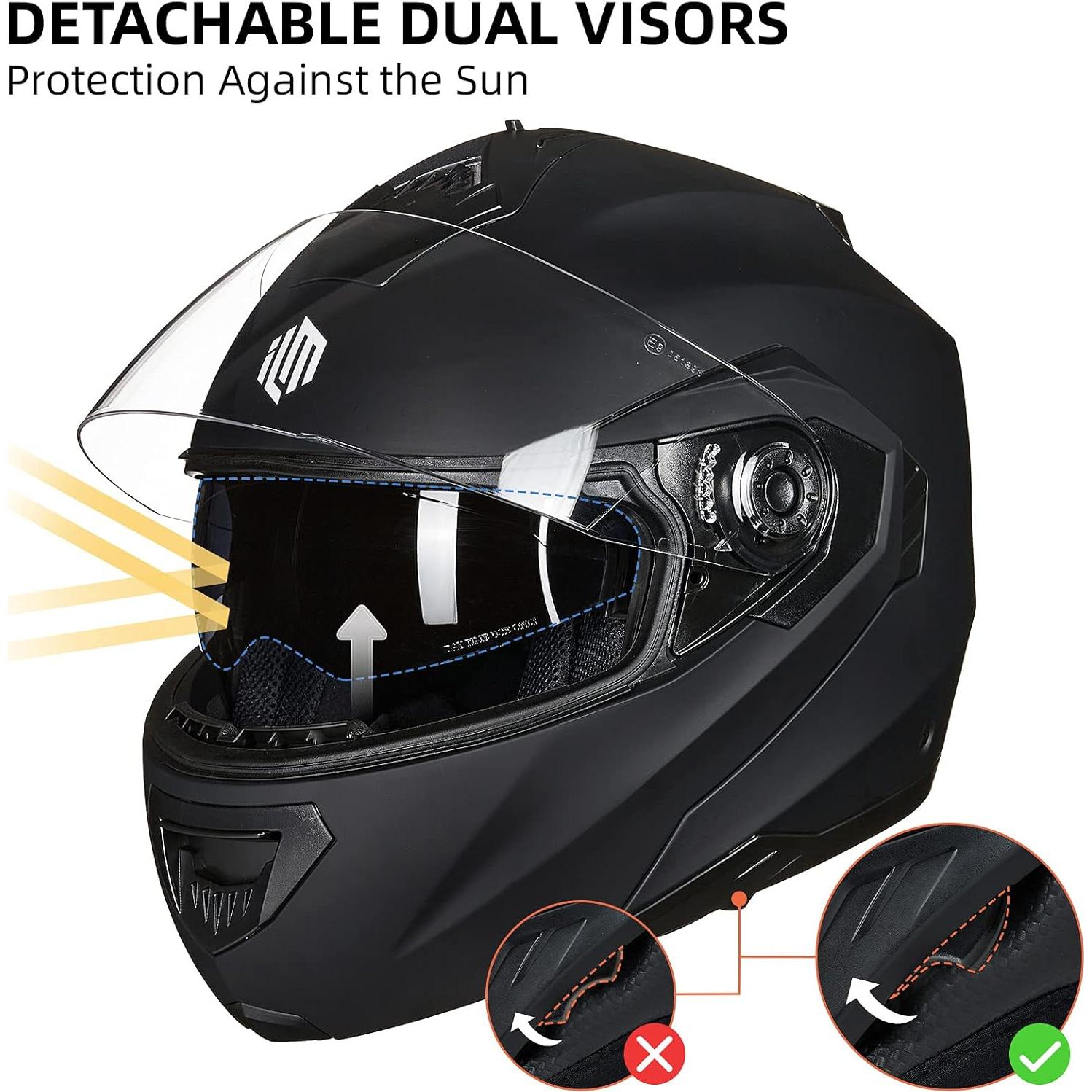 Casco de Moto ILM DP998 Modular con Doble Visor y Ventilación