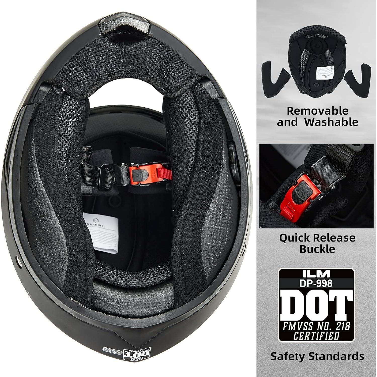 Casco de Moto ILM DP998 Modular con Doble Visor y Ventilación