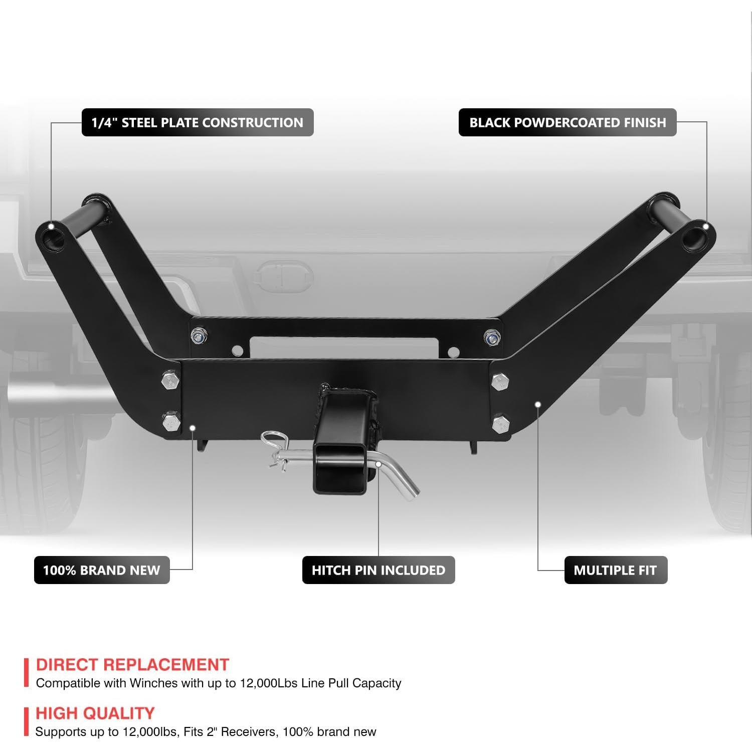 Placa de Montaje Plegable DNA Motoring para Winch 12,000 lbs